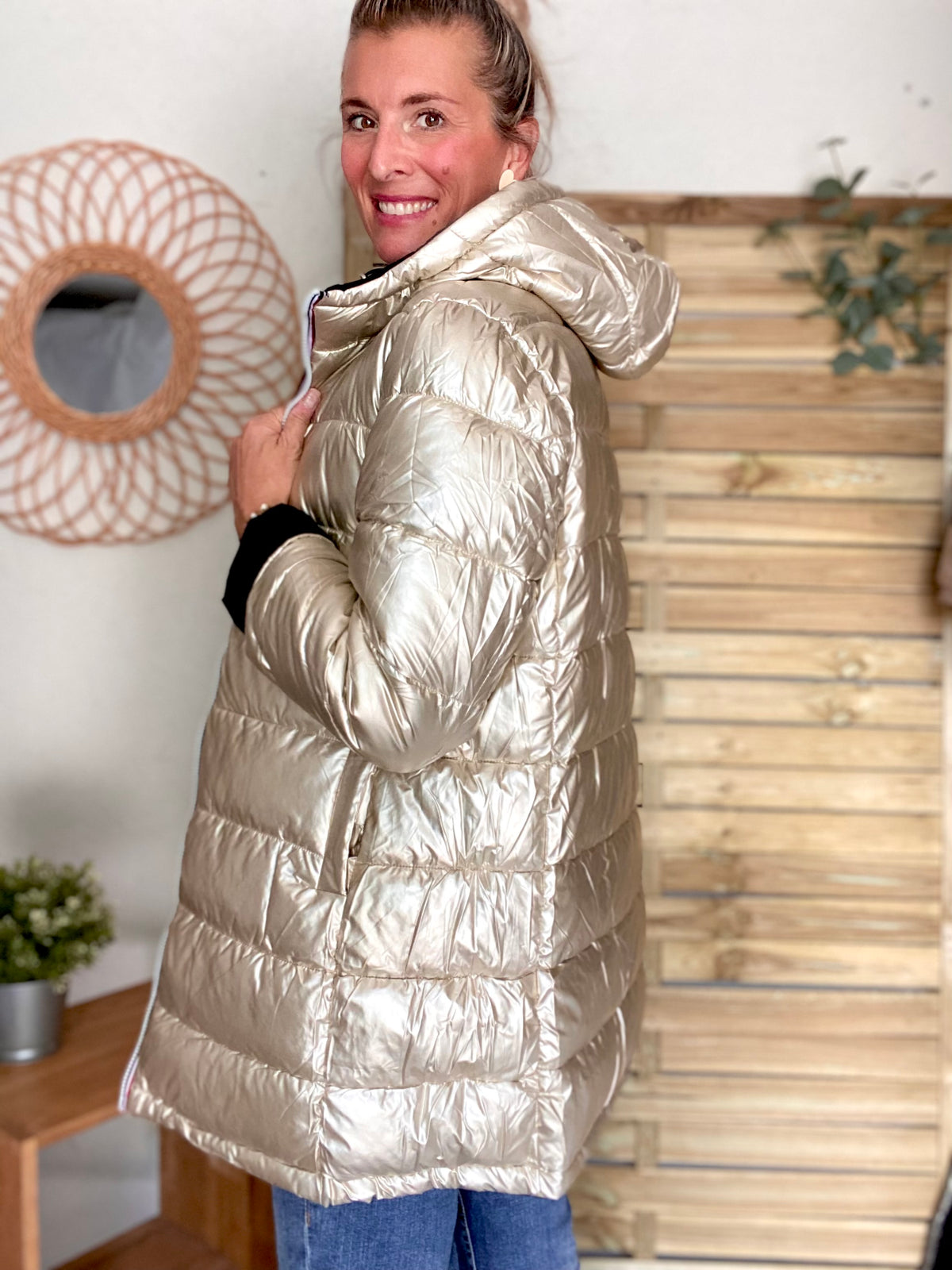 Doudoune imperméable réversible ANGÈLE LONG - Noir - MELYA MELODY