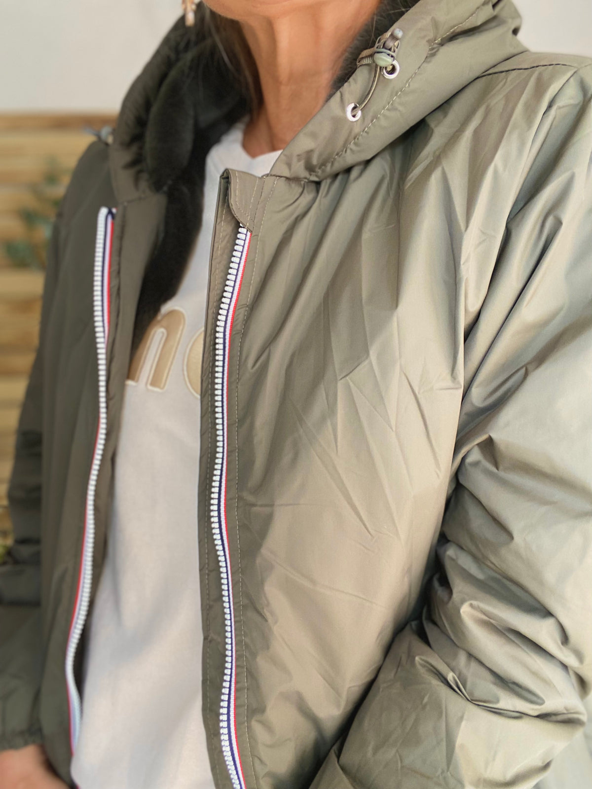 LAURA JO - Parka Imperméable LOUISE LONG fourré - Kaki