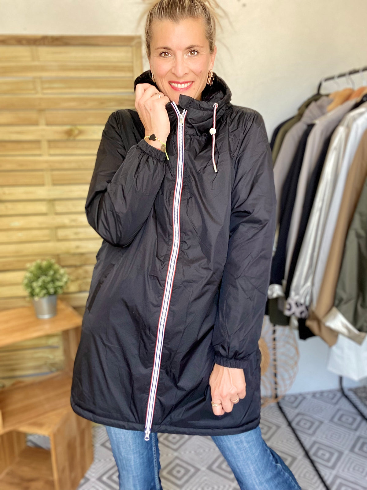 LAURA JO - Parka Imperméable THELMA LONG fourrée - Noir