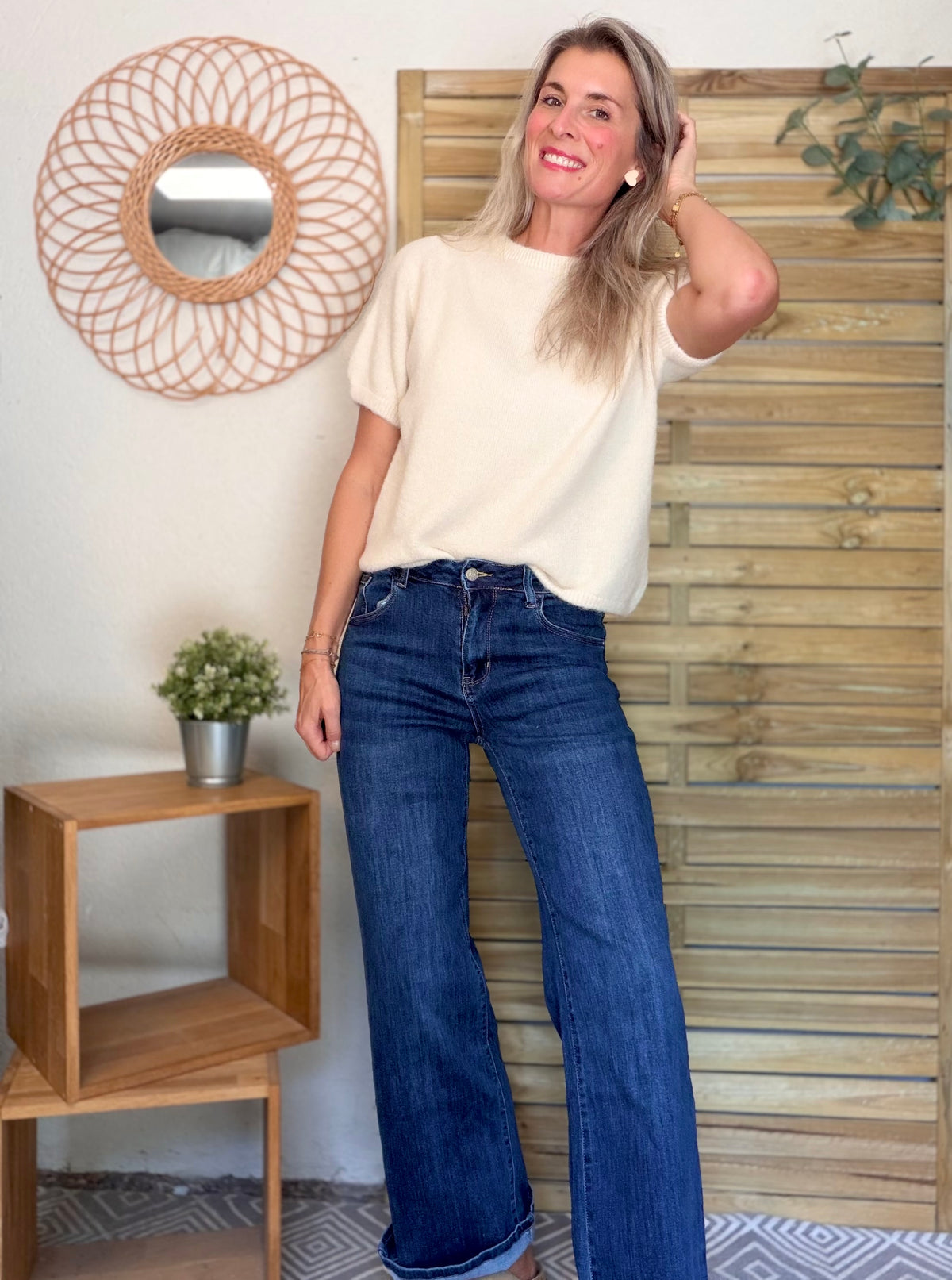 Pantalon Jean Wide leg BAPTISTE Bleu