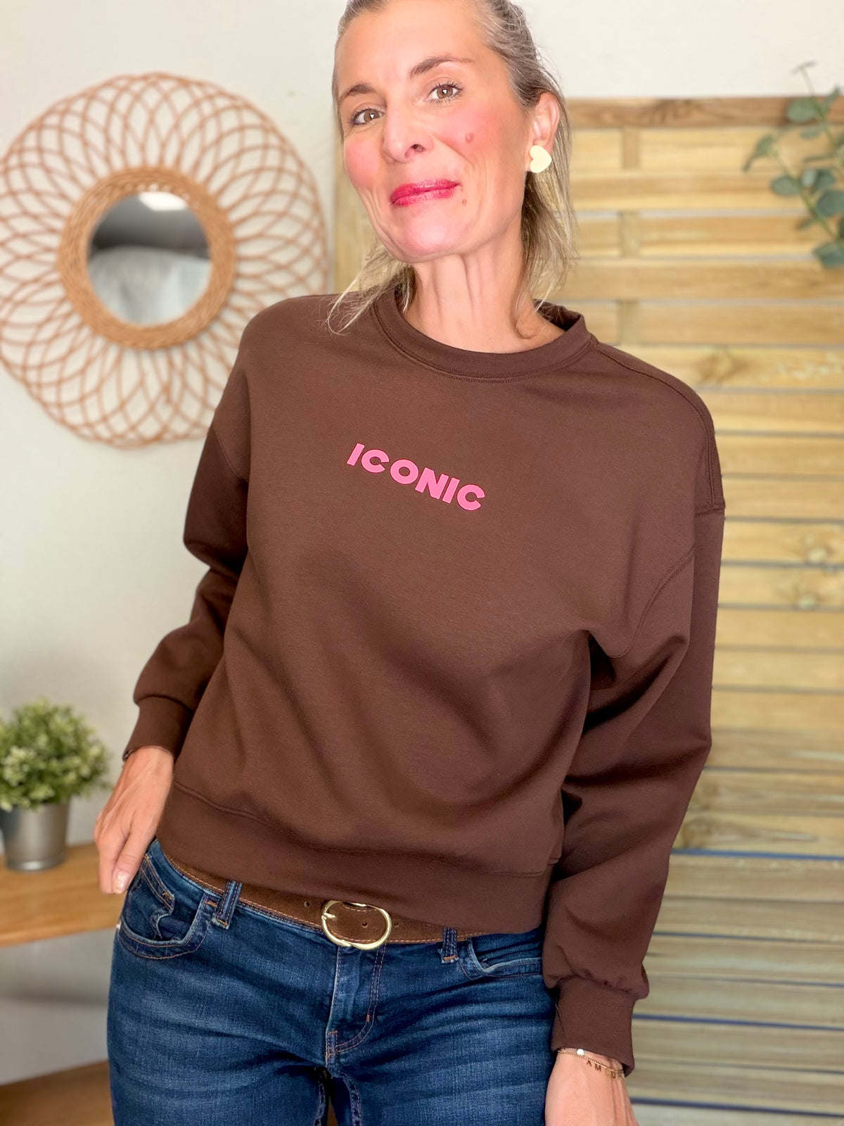 Sweat ICONIC ultra doux OMBLINE - Chocolat