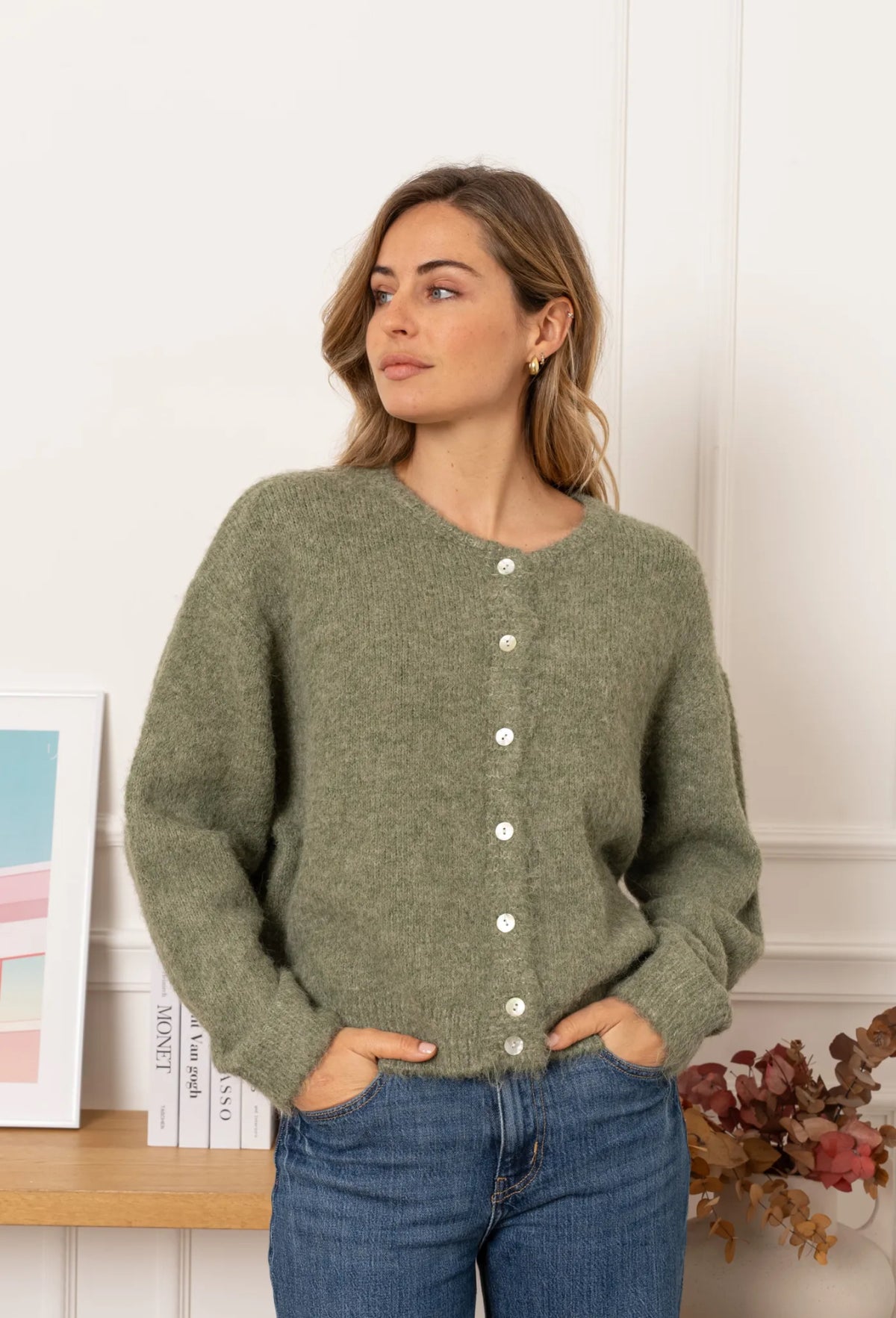 Gilet en maille MERYL - Olive