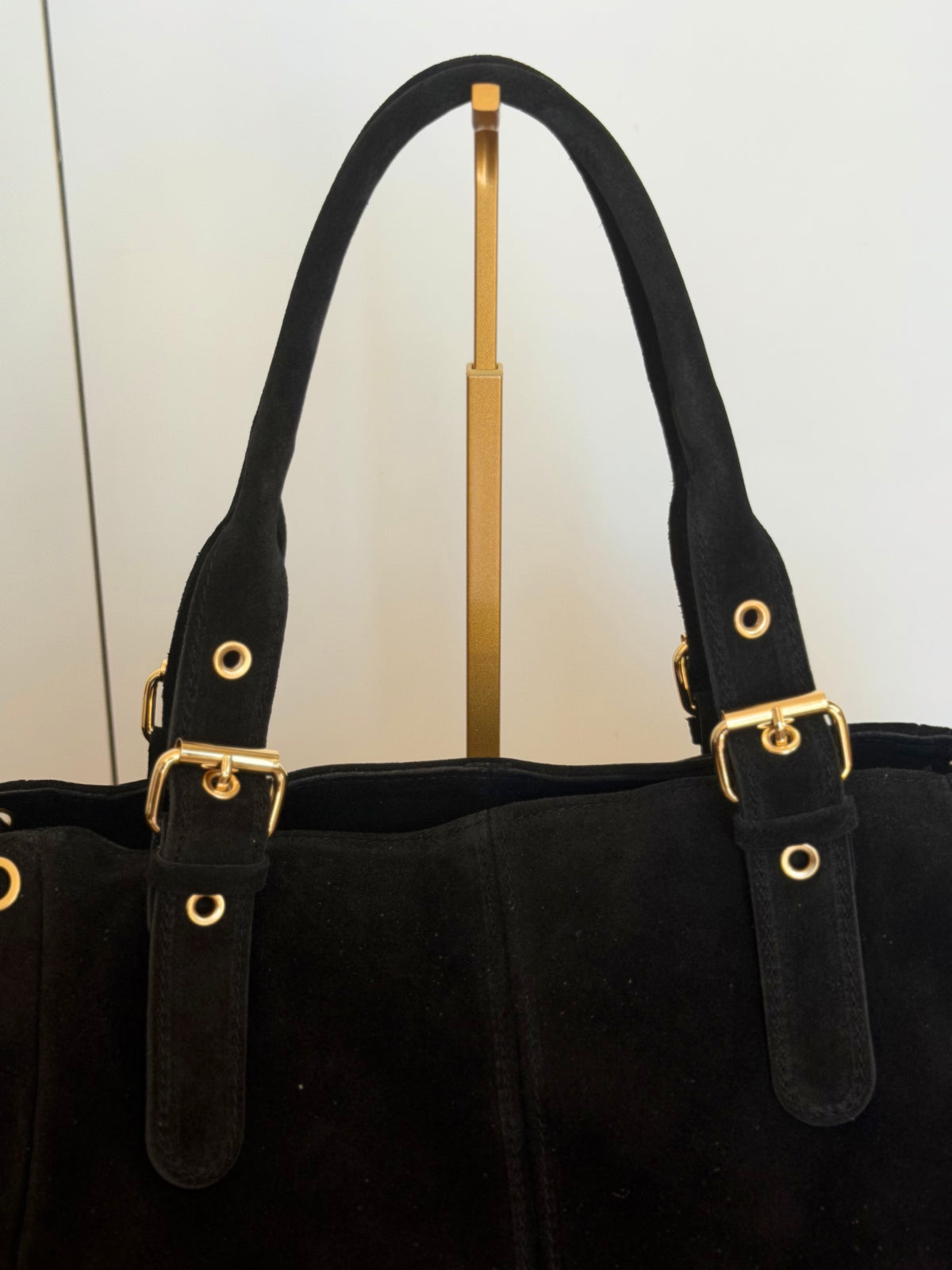 Sac cabas XL en cuir daim • JASPER Noir