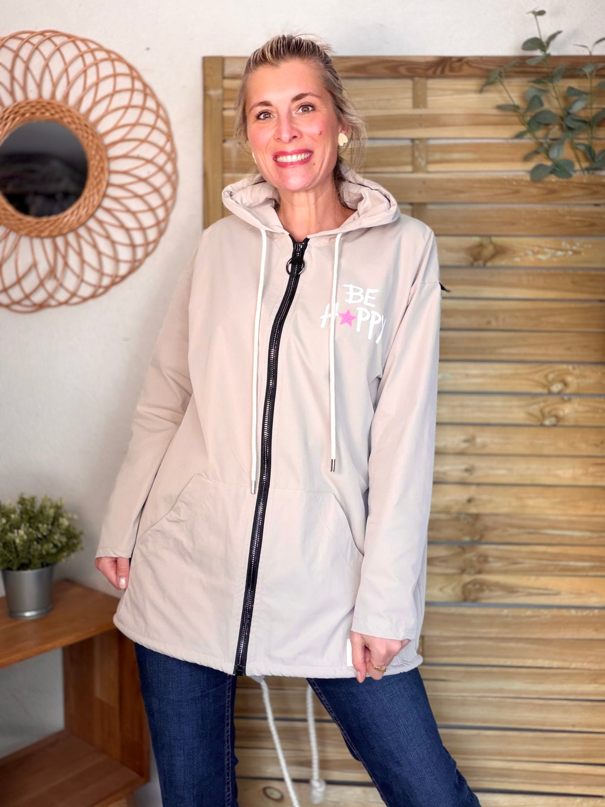 Veste Coupe vent long LESLIE - Beige - FIN DE SÉRIE