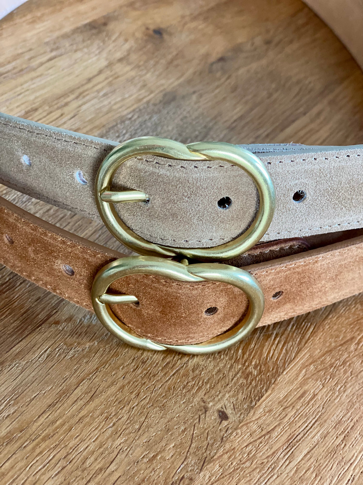 Ceinture boucle laiton - ANGIE - Camel