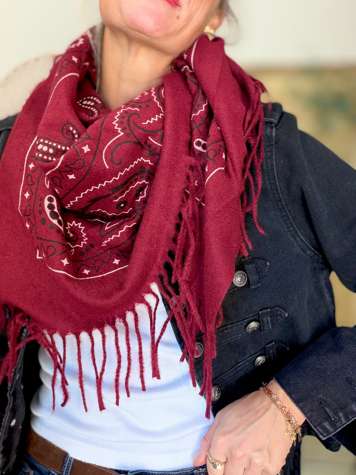 Écharpe Bandana Bordeaux