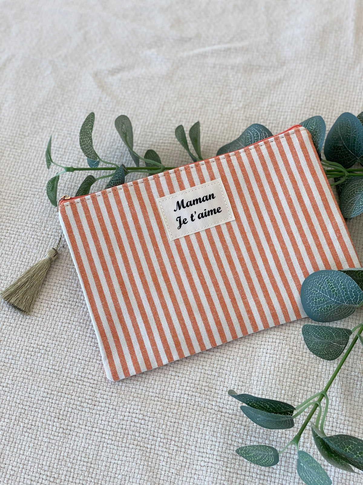 Pochette XL rayée «Maman je t’aime» - SARAH