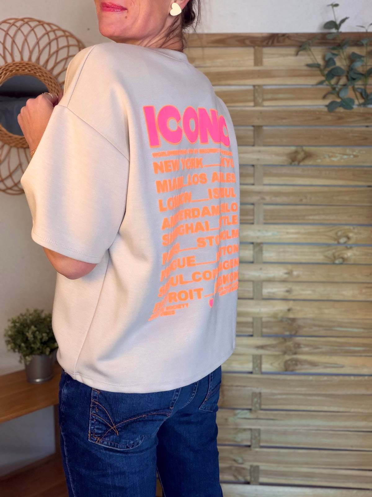 Tee shirt ICONIC matière sweat - THÉA Beige
