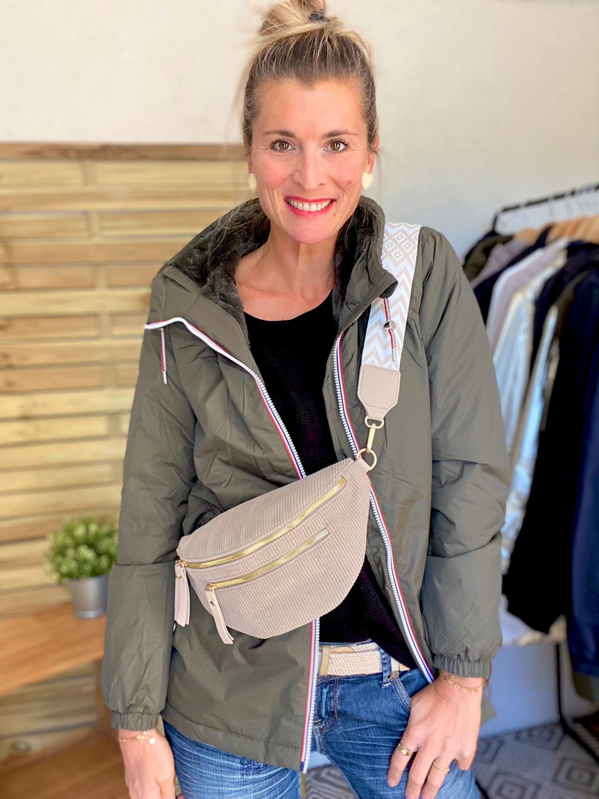 LAURA JO - Parka Imperméable THELMA MI-LONG fourré - Kaki