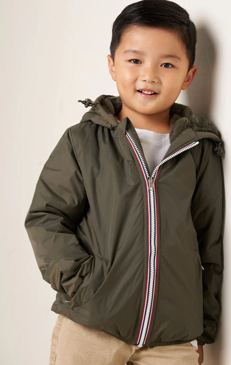 LAURA JO - Parka Imperméable mixte LOUIS.E KIDS fourré - Kaki