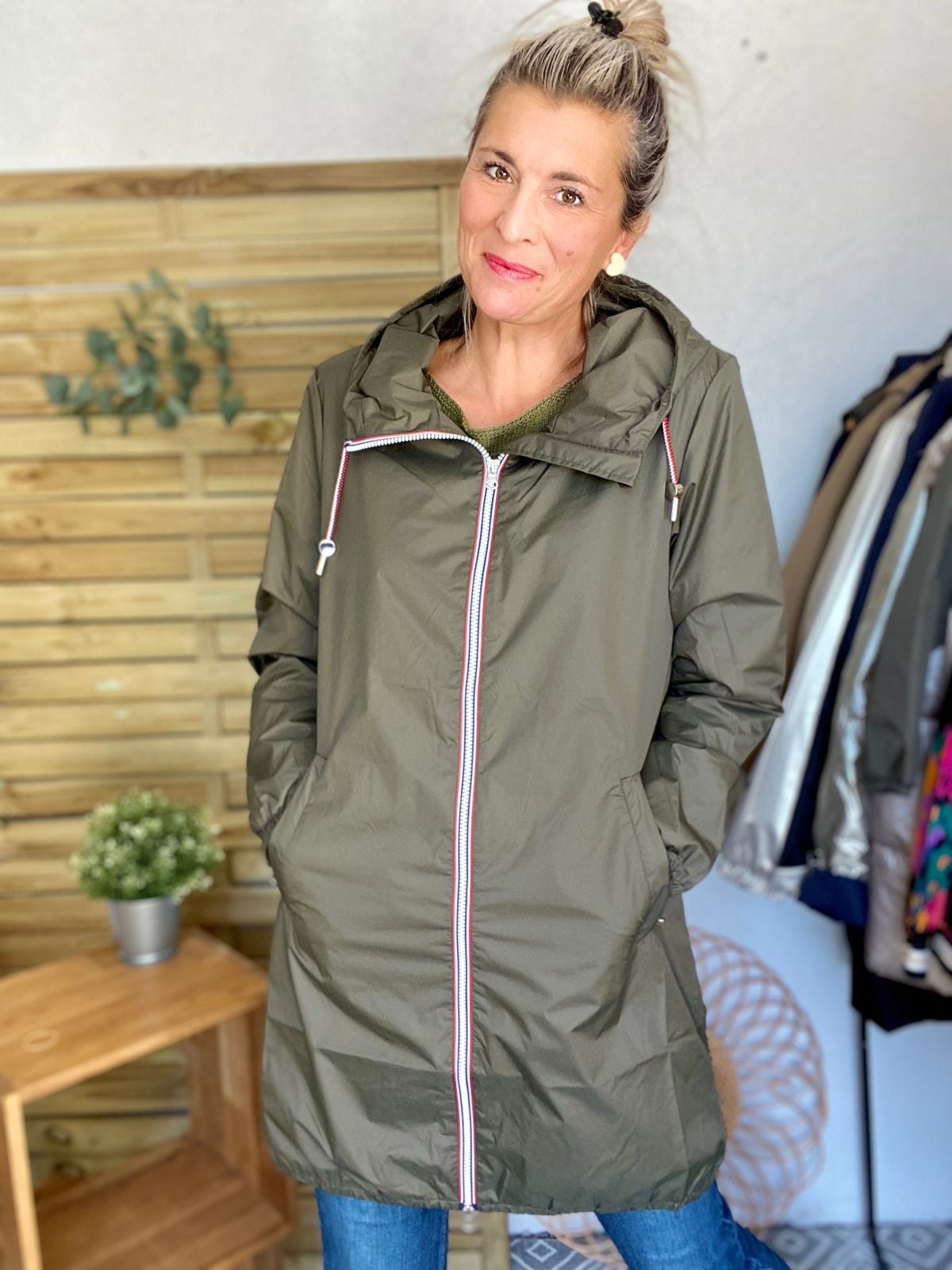 Imperméable mi-saison doublé SOLINE LONG - Kaki - LAURA JO - FIN DE SÉRIE
