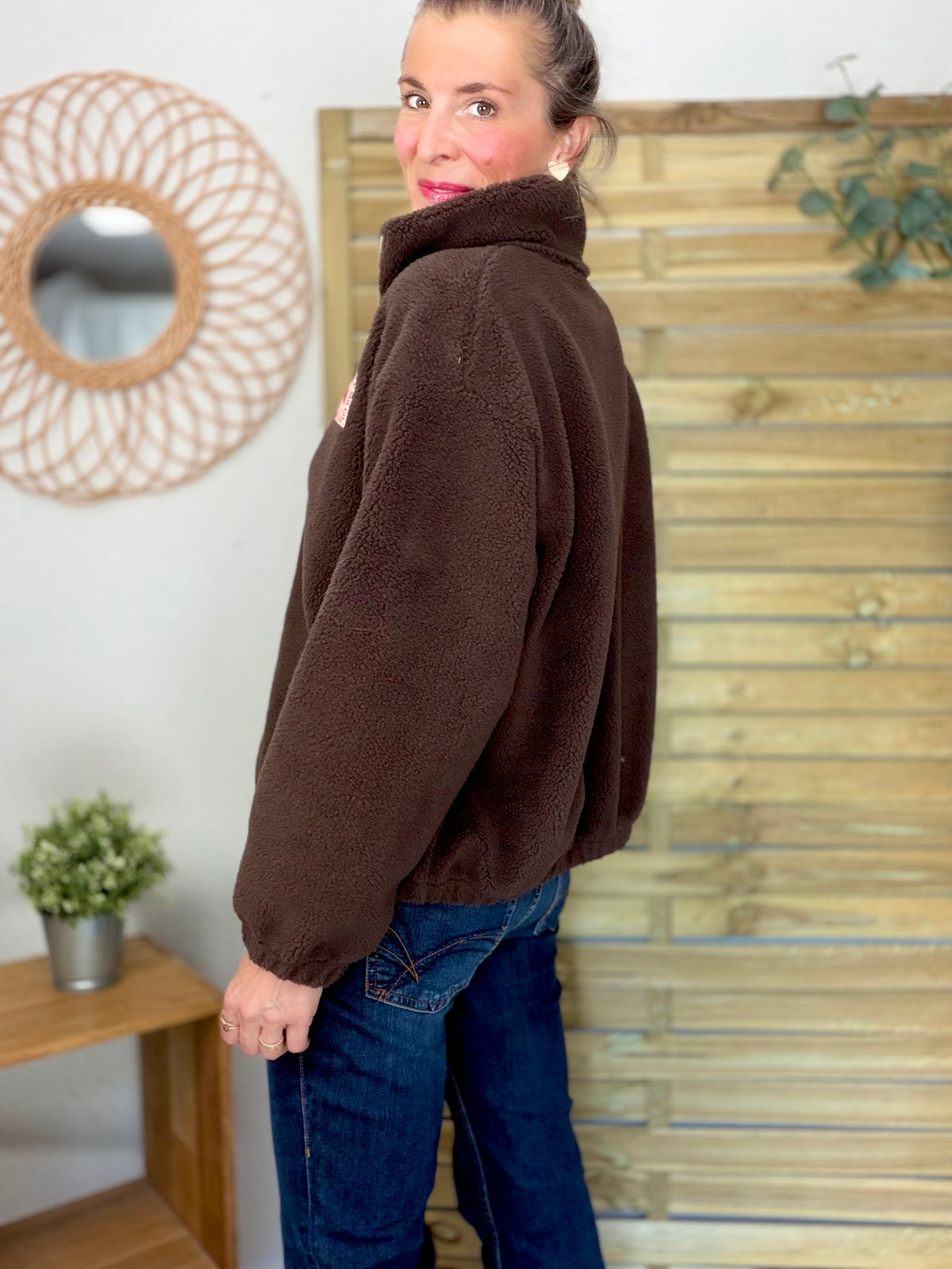 ⚡️ARRIVAGE • Veste teddy Sherpa zippée « Soleil » DORO Chocolat