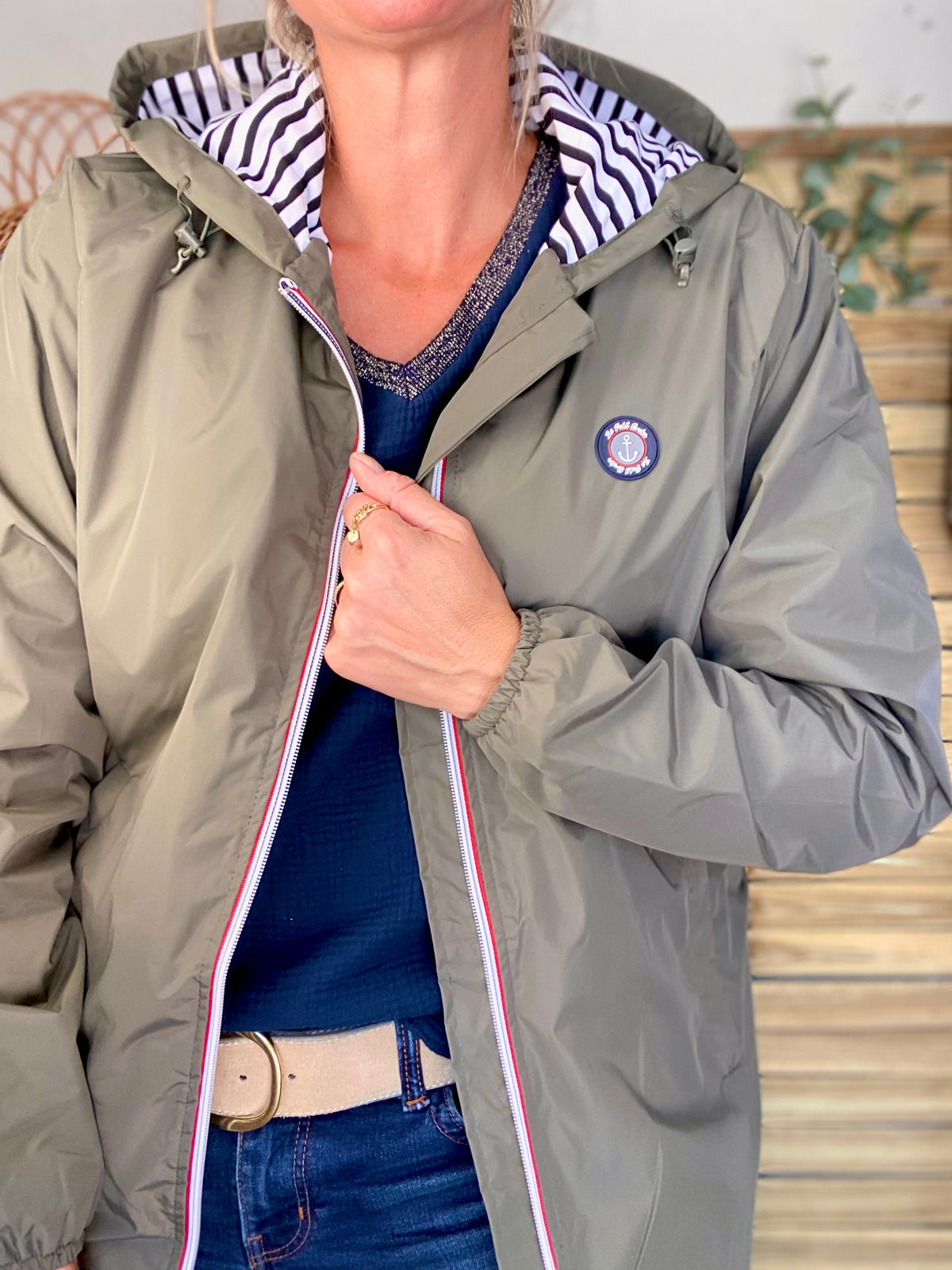 Imperméable doublé unisexe CÉLESTE - LE PETIT BRETON - Kaki (Taille petit) - FIN DE SÉRIE