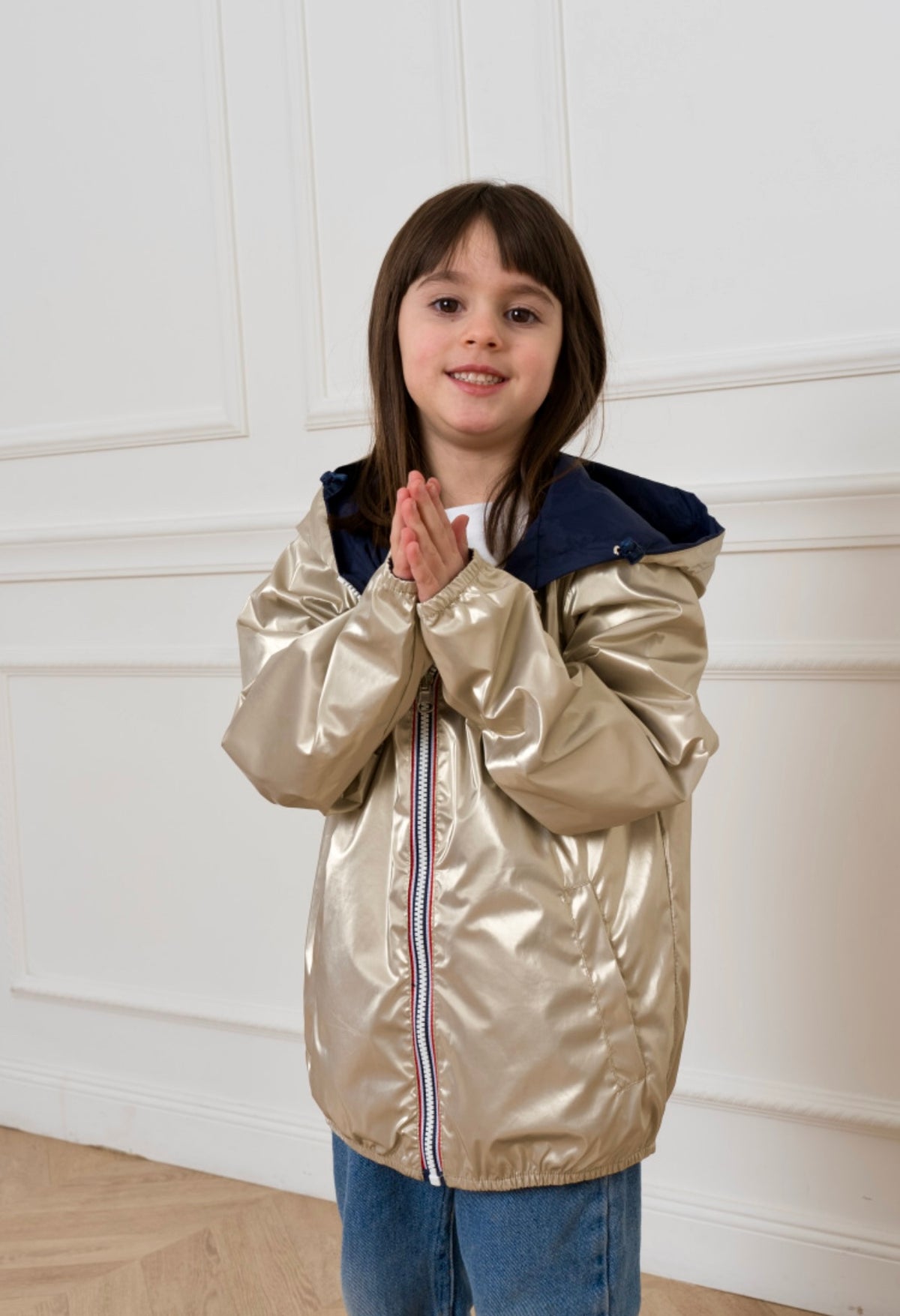 LAURA JO - Imperméable réversible léger GARANCE KIDS enfant (mixte) - Noir / Doré (DÉSTOCKAGE sur Taille 6 ans)