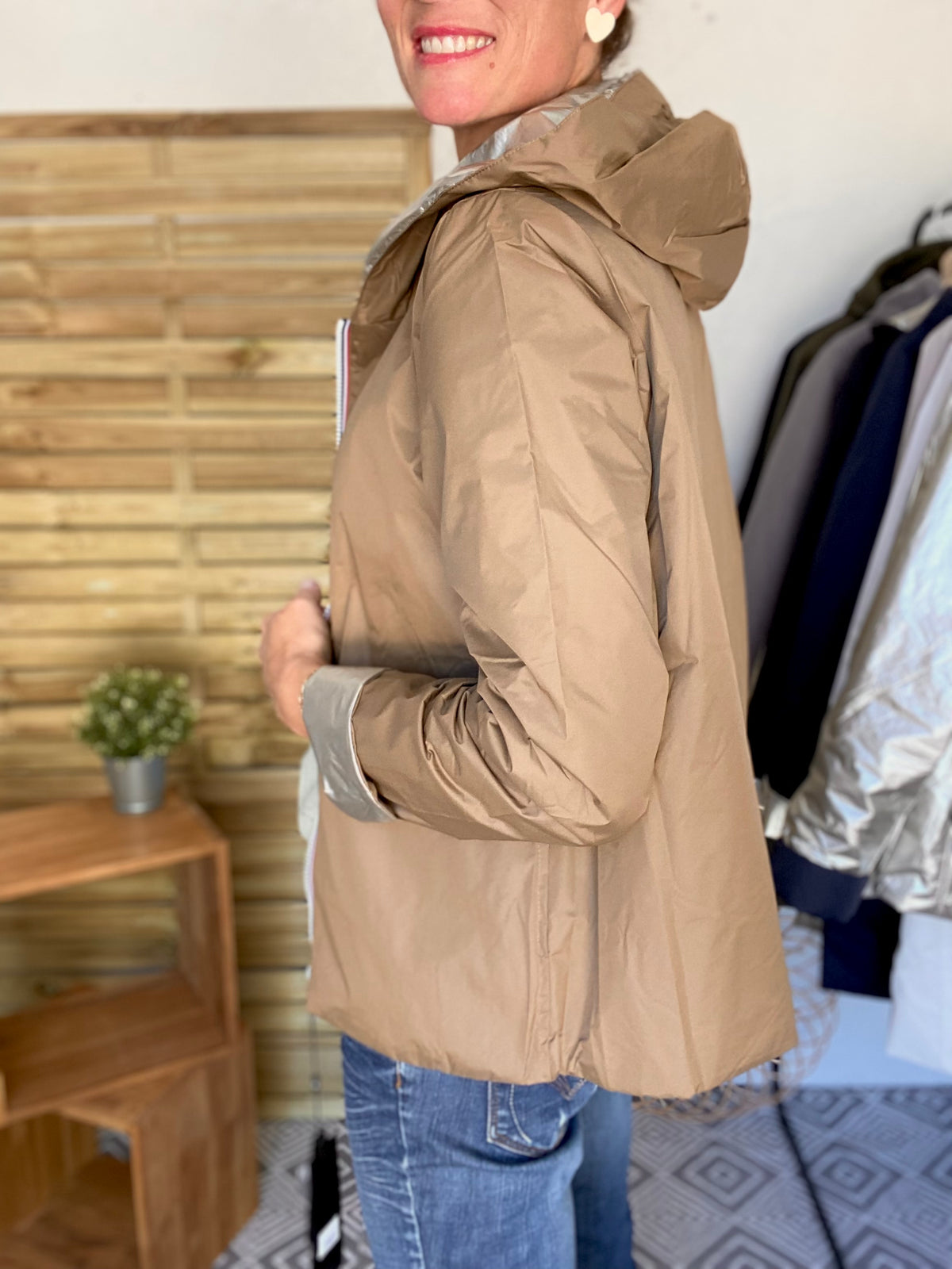 LAURA JO - Imperméable réversible rembourré LOUISON COURT - Camel/Doré