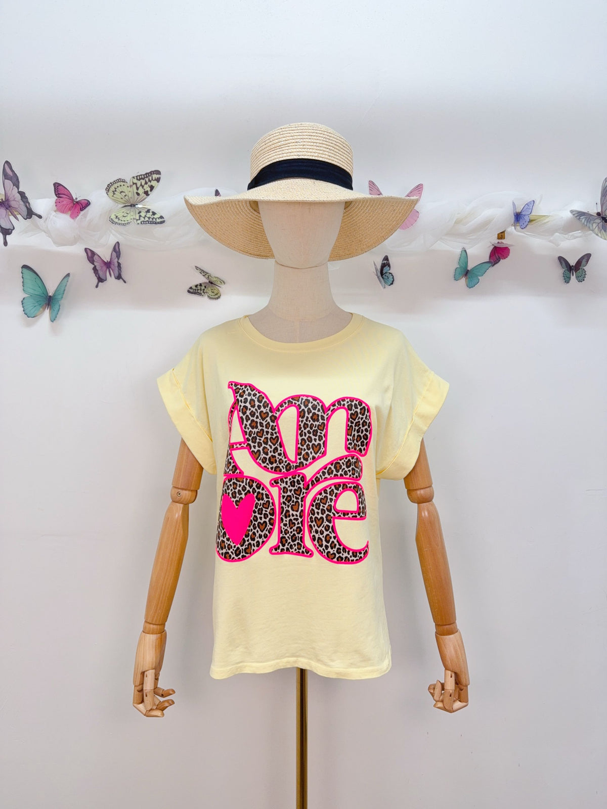 Tee shirt AMORE Léo URSULA Jaune - FIN DE SÉRIE