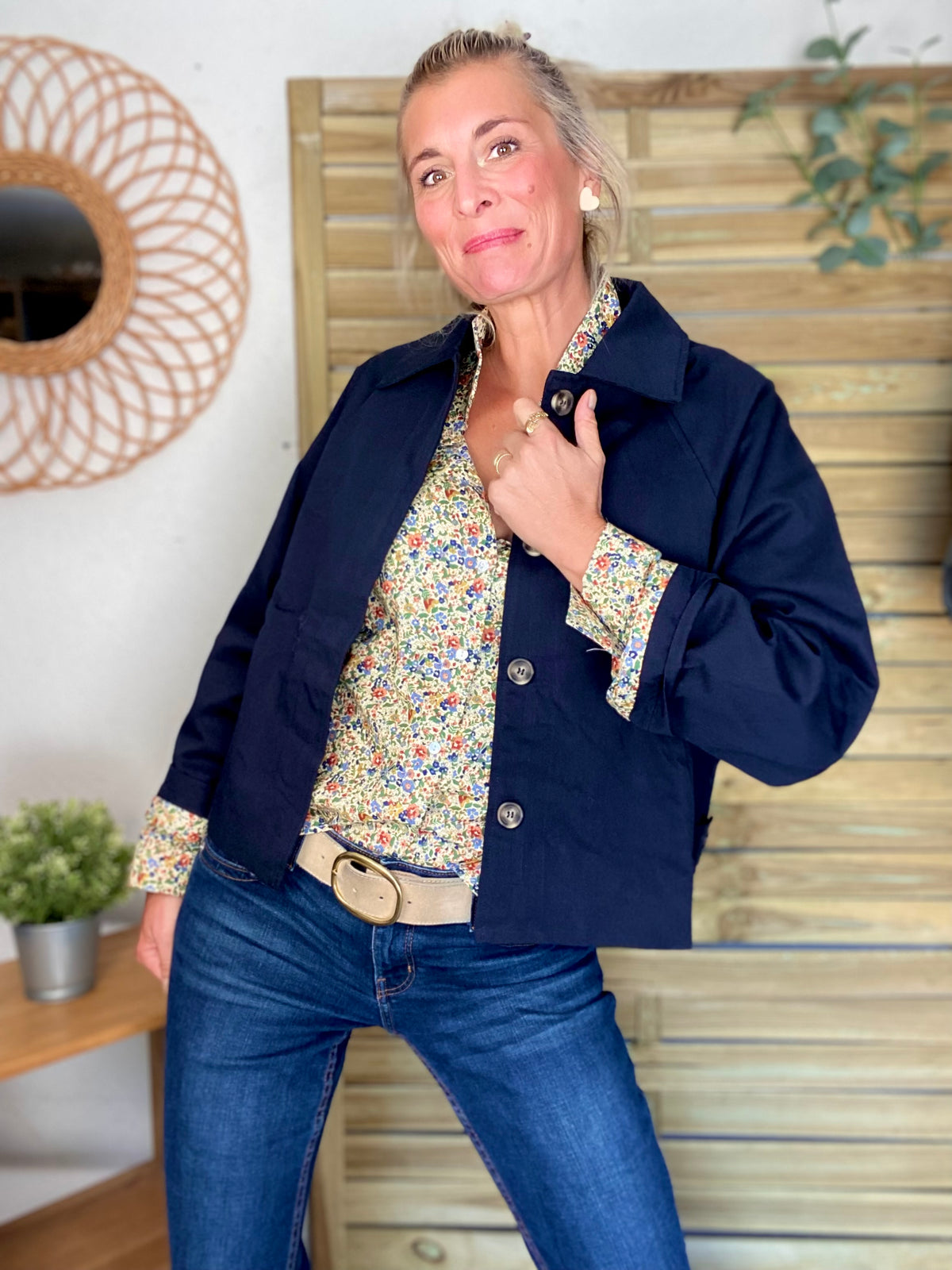 Chemise en coton imprimé Liberty vert 🌱 🌺 ÉLISE - FIN DE SÉRIE