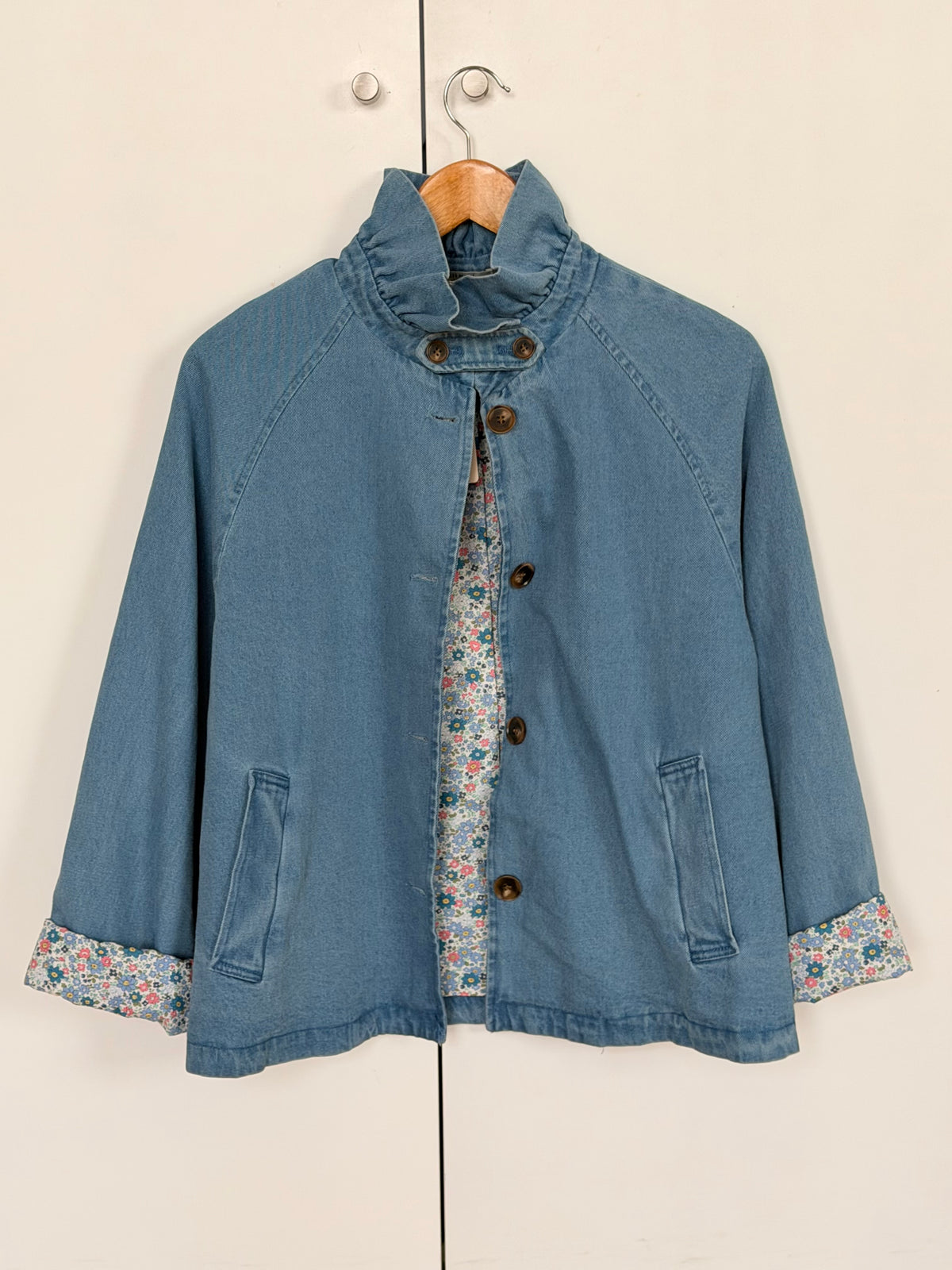 Veste Denim col victorien avec Liberty - VICTORIA Jean