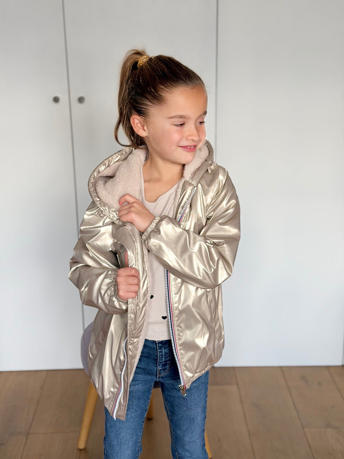 LAURA JO - Parka Imperméable mixte LOUIS.E KIDS Sherpa - Doré