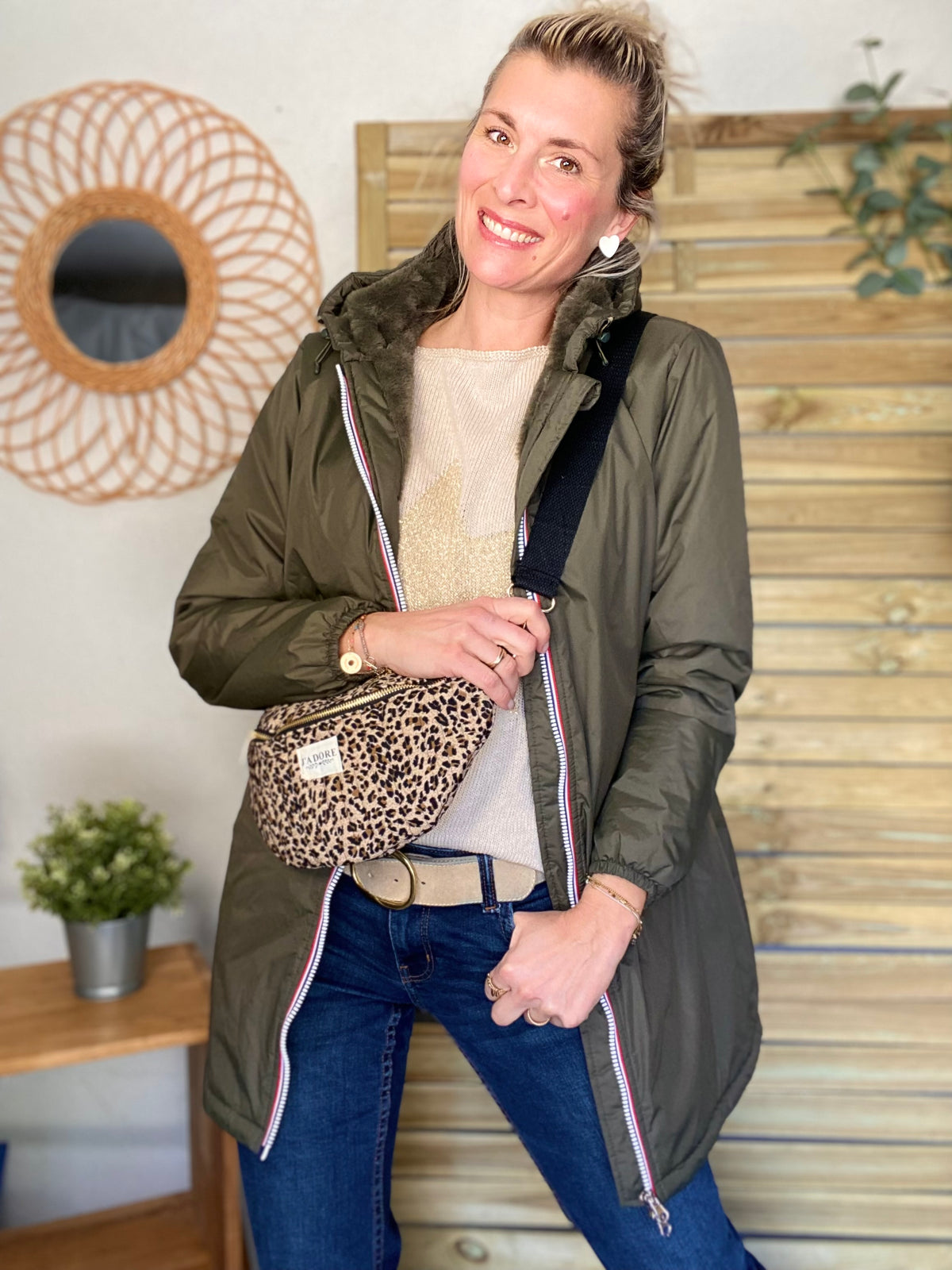 LAURA JO - Parka Imperméable LOUISE LONG fourré - Kaki