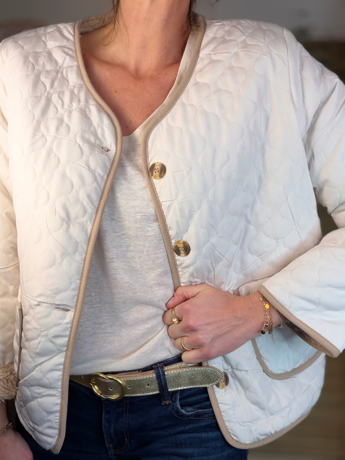 ⚡️ ARRIVAGE - Veste matelassée réversible Sherpa NOÉMIE Beige