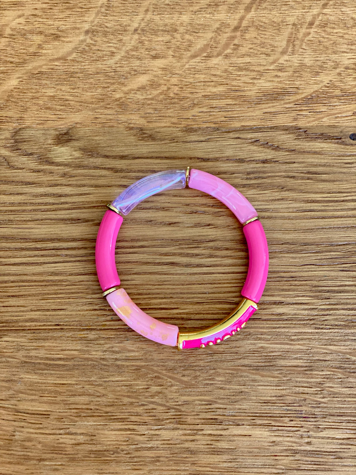 Bracelet élastique en résine multicolore Amour - ELLA (12 coloris au choix)
