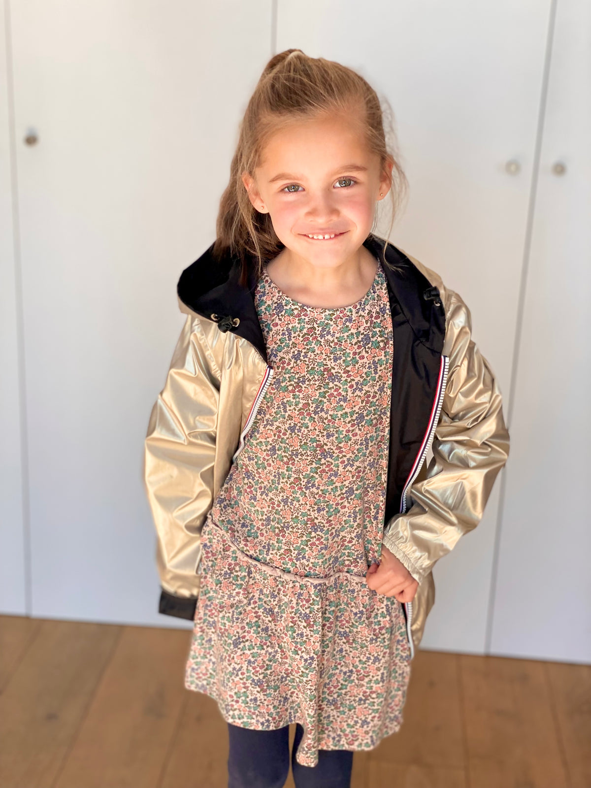 LAURA JO - Imperméable réversible léger GARANCE KIDS enfant (mixte) - Noir / Doré (DÉSTOCKAGE sur Taille 6 ans)