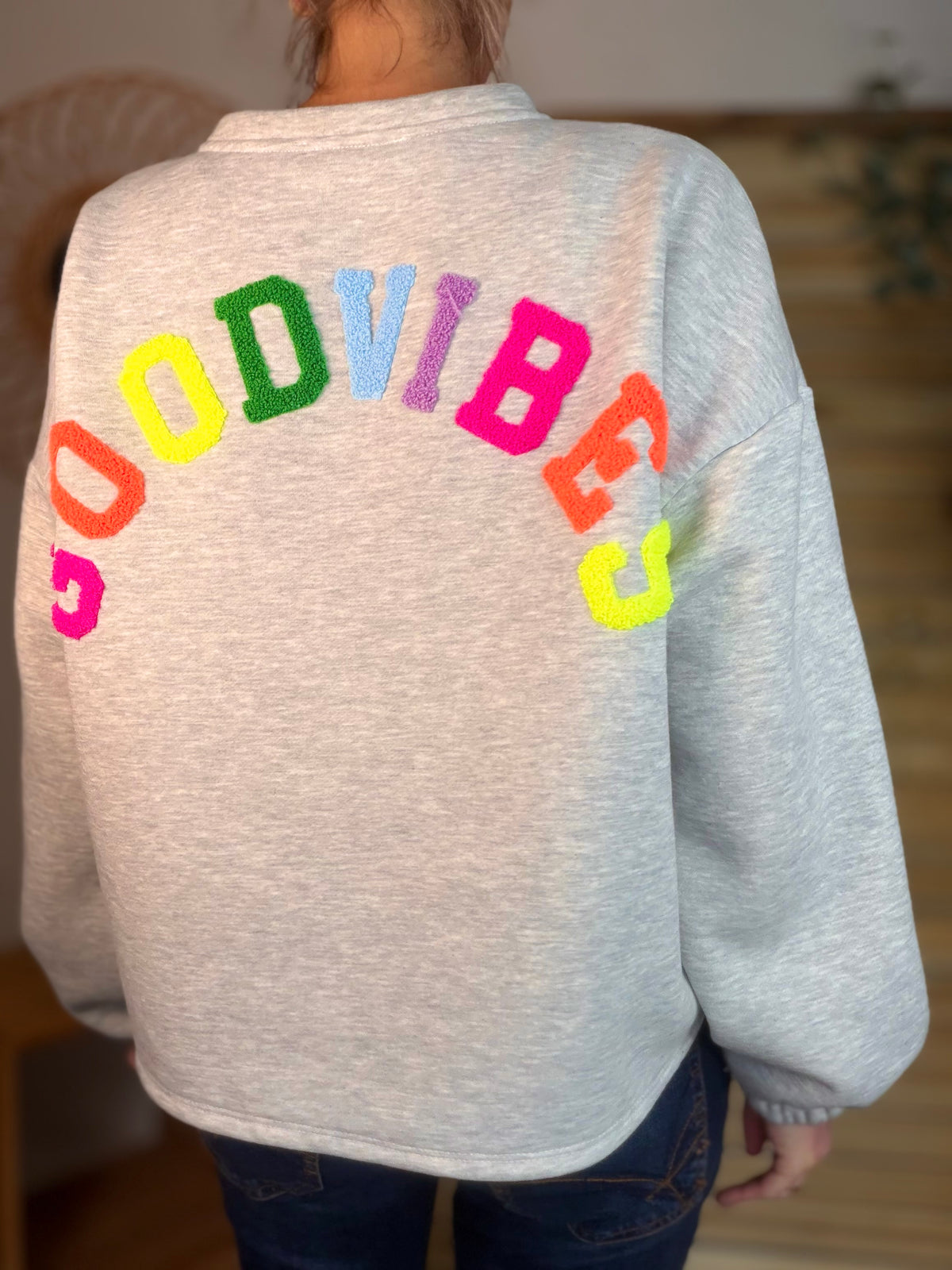Sweat molleton oversized GOOD VIBES - MIKA