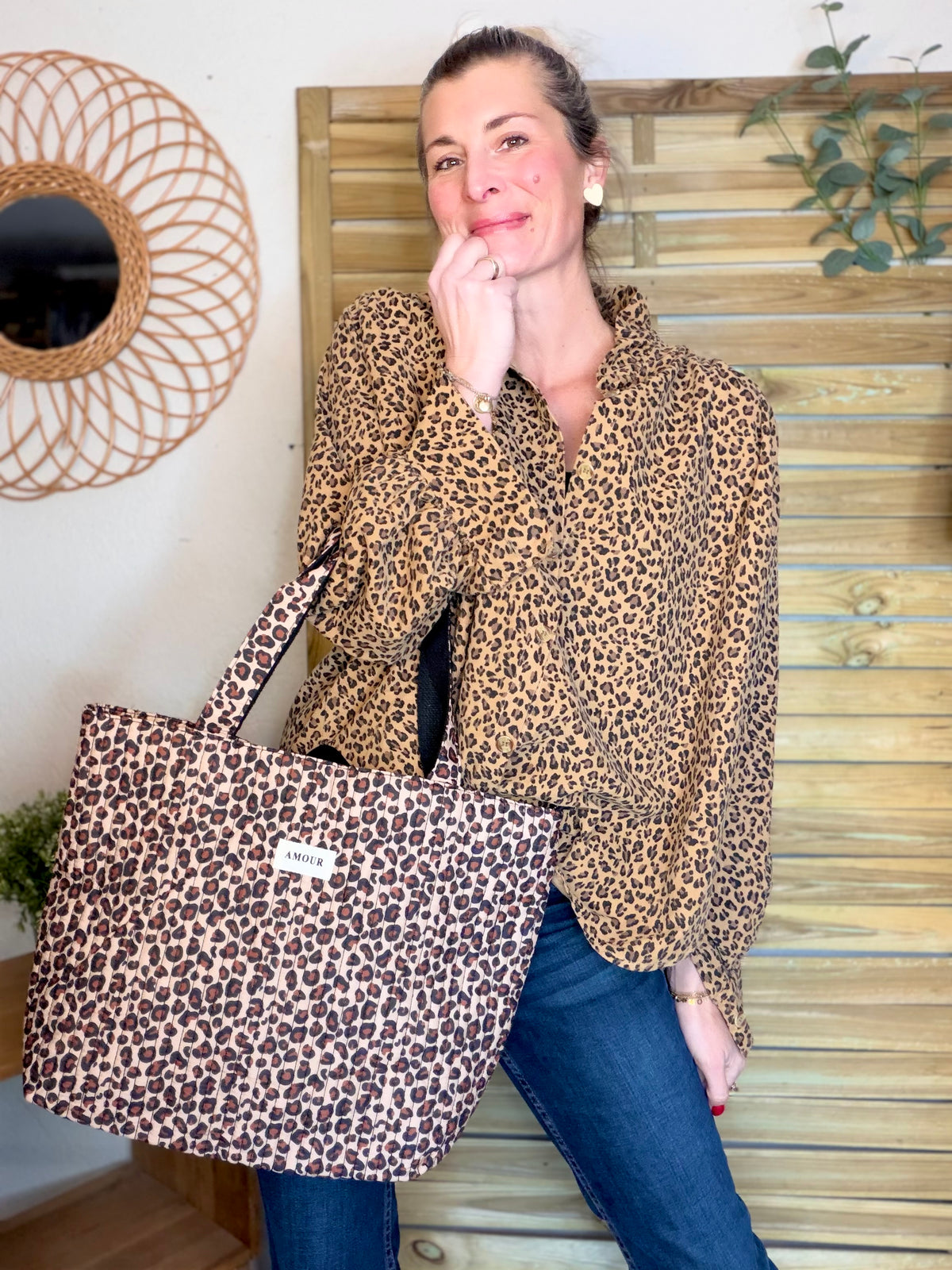 Sac cabas imprimé PIERCE - Léo 🐆 - FIN DE SÉRIE