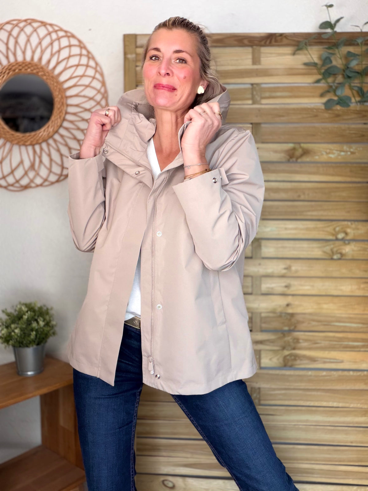 LAURA JO - Imperméable LAURENCE mi-long - Beige • DÉSTOCKAGE