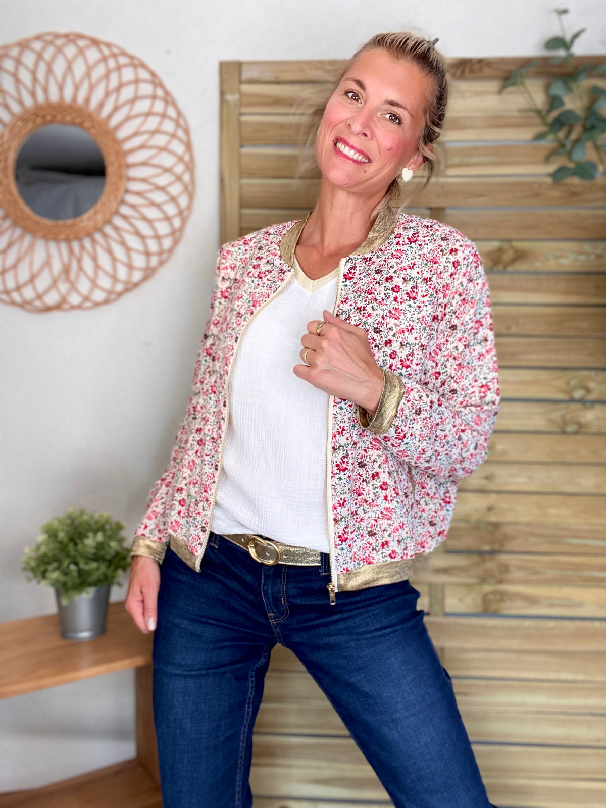 Veste bombers THAÏS - imprimé fleuri - FIN DE SÉRIE