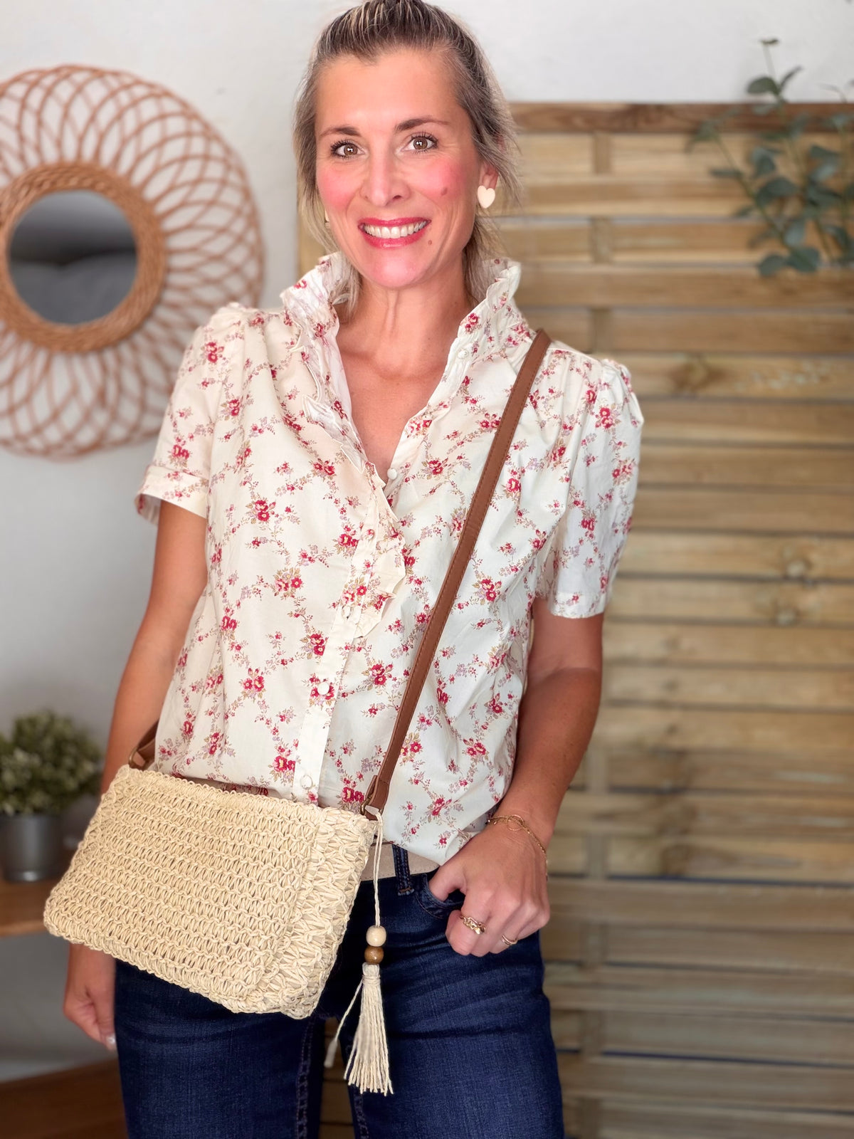 Blouse fleurie manches courtes VANESSA