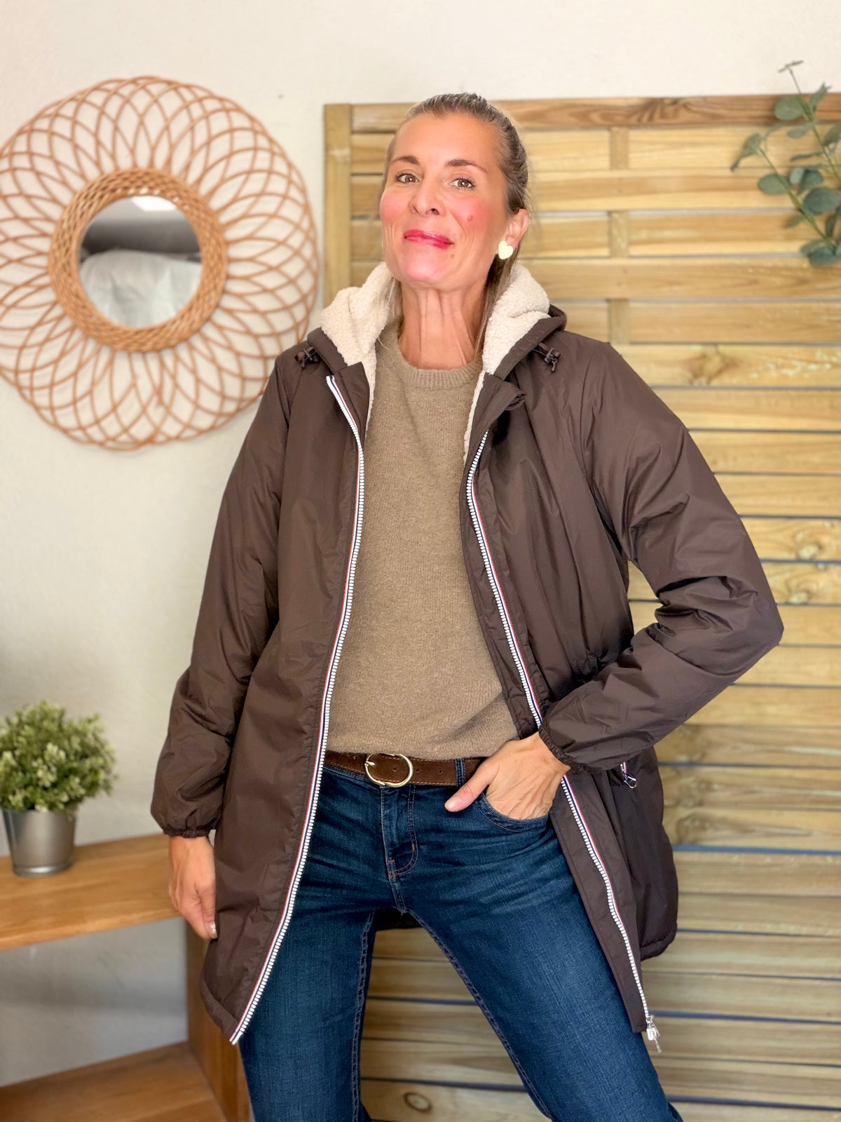 Pull laine et alpaga PEGGY - Taupe