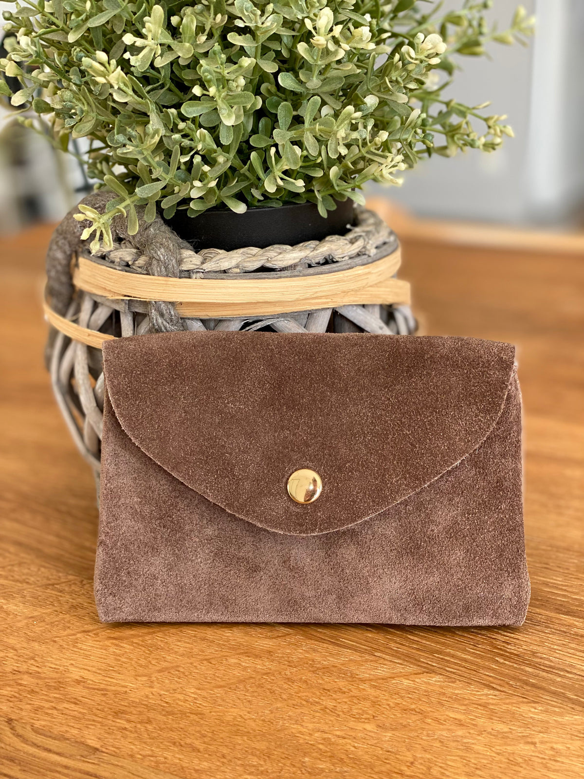Porte monnaie / porte carte XL+ en cuir daim - BASILE