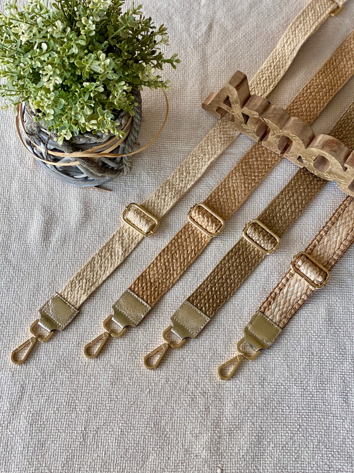 Sangle / Bandoulière pour sacs/ bananes - JENNY (effet paille)