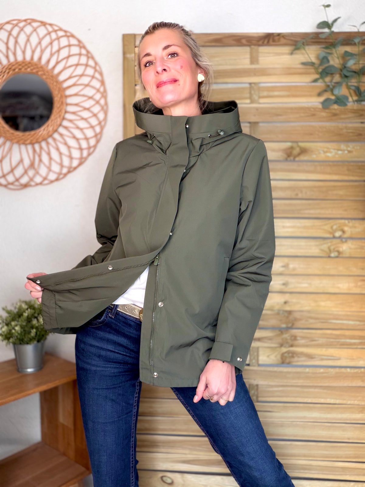 LAURA JO - Imperméable LAURENCE mi-long - Kaki