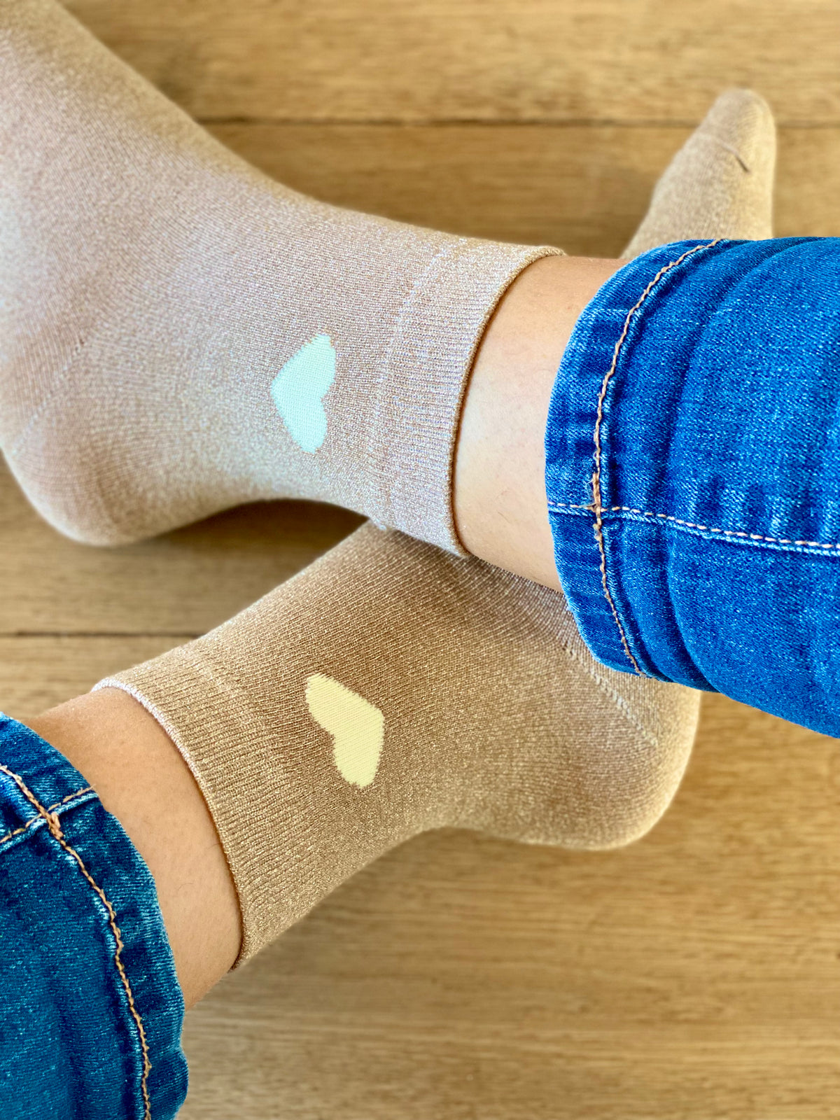 Chaussettes scintillantes glitter ZAHO - Coeur ❤️💛 FIN DE SÉRIE