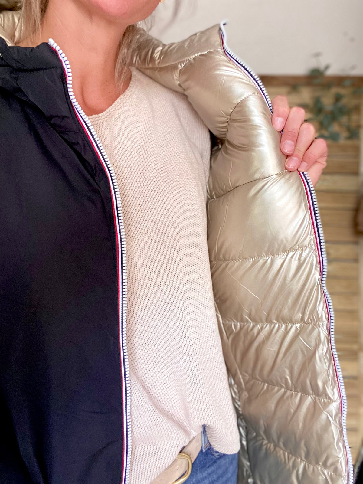 Doudoune imperméable réversible ANGÈLE LONG - Noir - MELYA MELODY