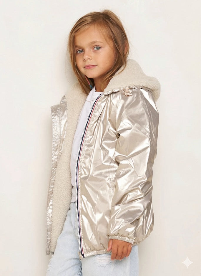 LAURA JO - Parka Imperméable mixte LOUIS.E KIDS Sherpa - Doré