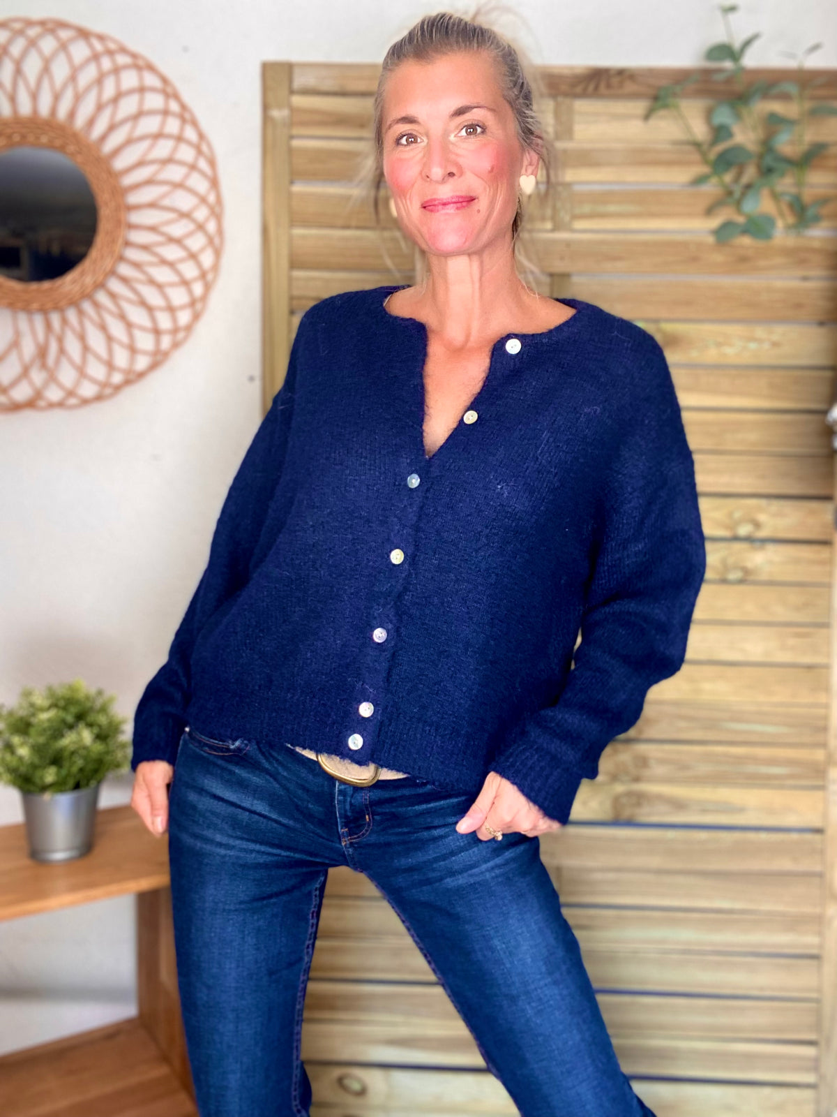 Gilet en maille MERYL - Bleu marine