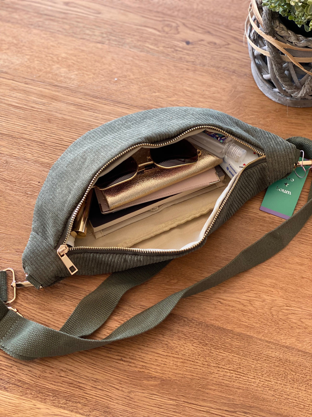 Sac banane L velours à sequins Ciao Boum - TAYLOR - Bleu marine