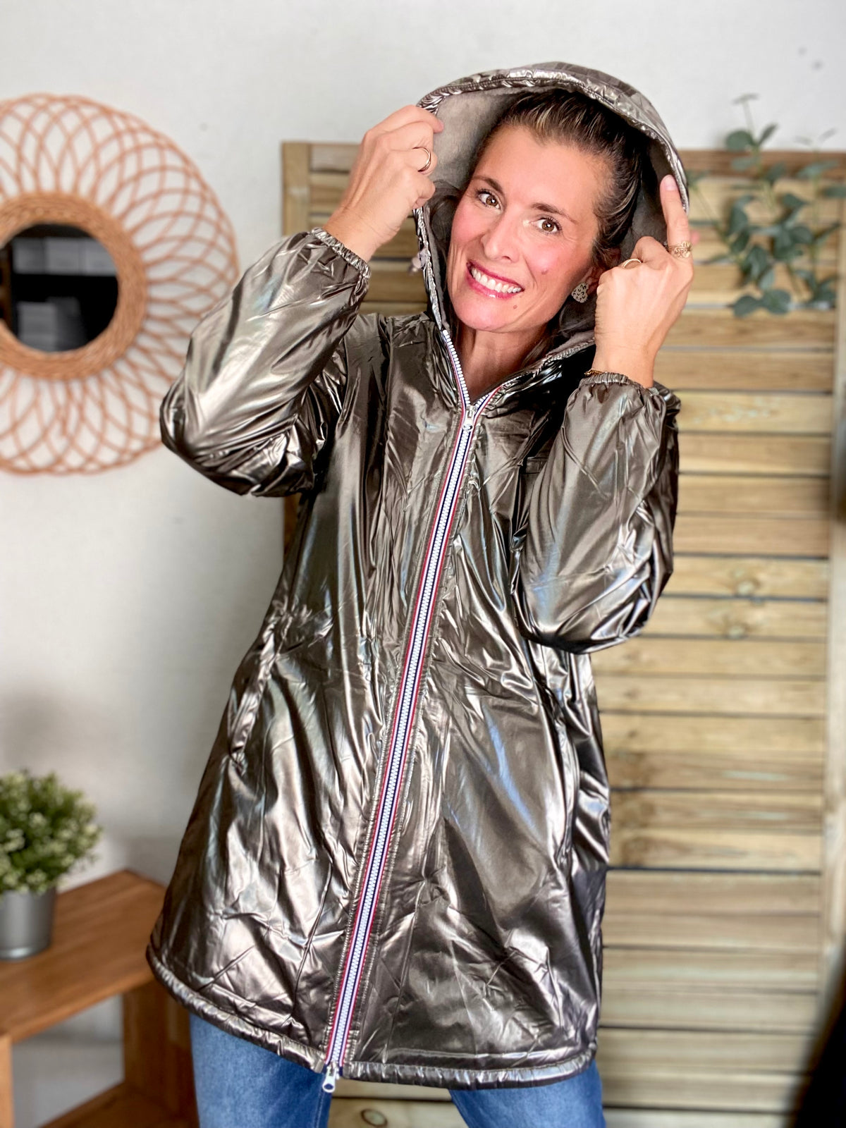LAURA JO - Parka Imperméable LOUISE LONG fourré - Bronze