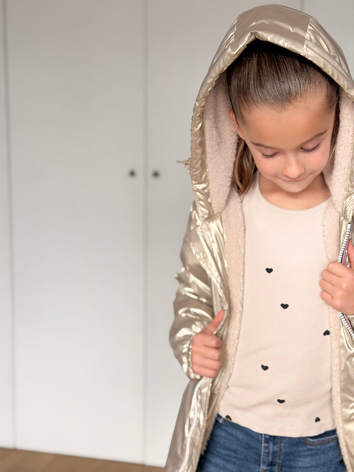 LAURA JO - Parka Imperméable mixte LOUIS.E KIDS Sherpa - Doré