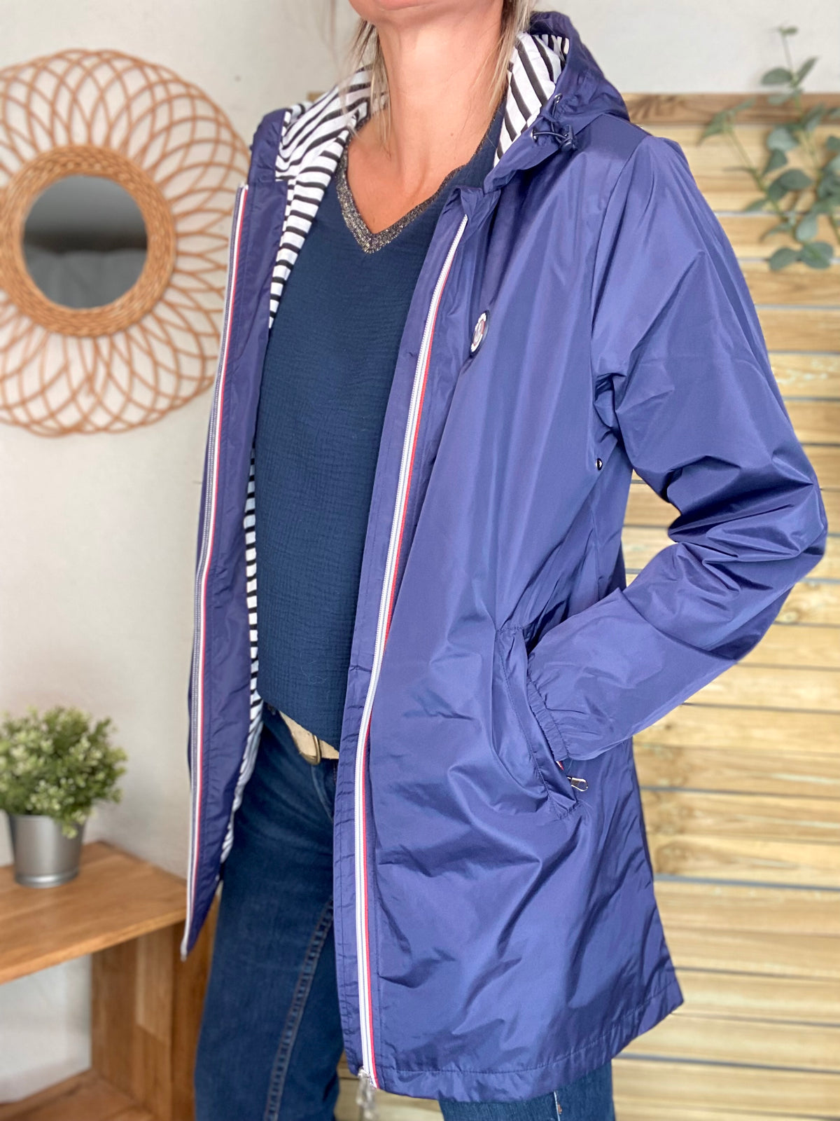 Imperméable doublé unisexe CÉLESTE - LE PETIT BRETON - Bleu Marine (taille petit) - FIN DE SÉRIE