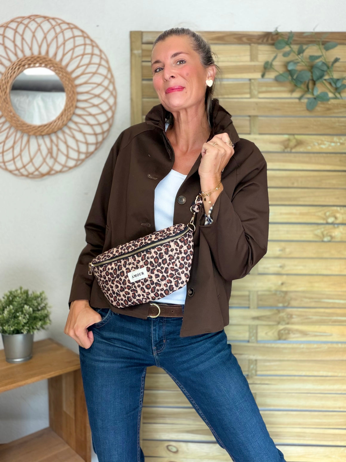 Veste Trench col victorien doublure carreaux - VICTORIA Chocolat