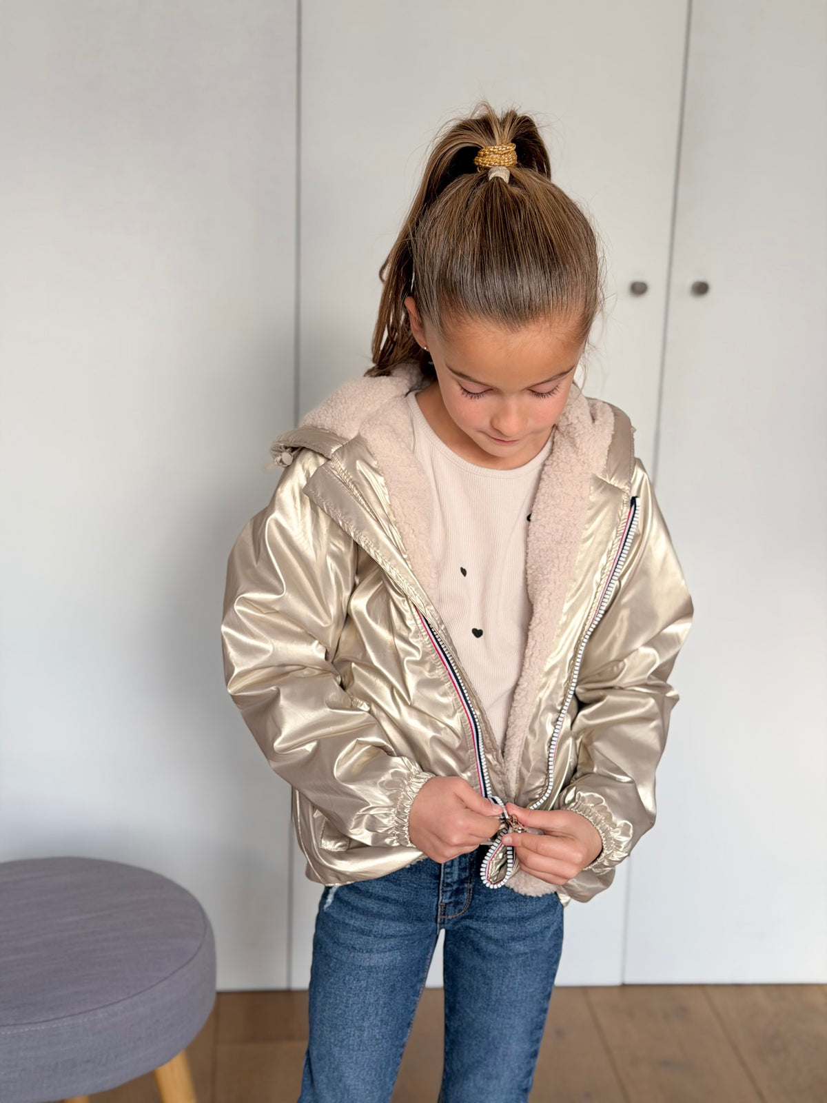 LAURA JO - Parka Imperméable mixte LOUIS.E KIDS Sherpa - Doré