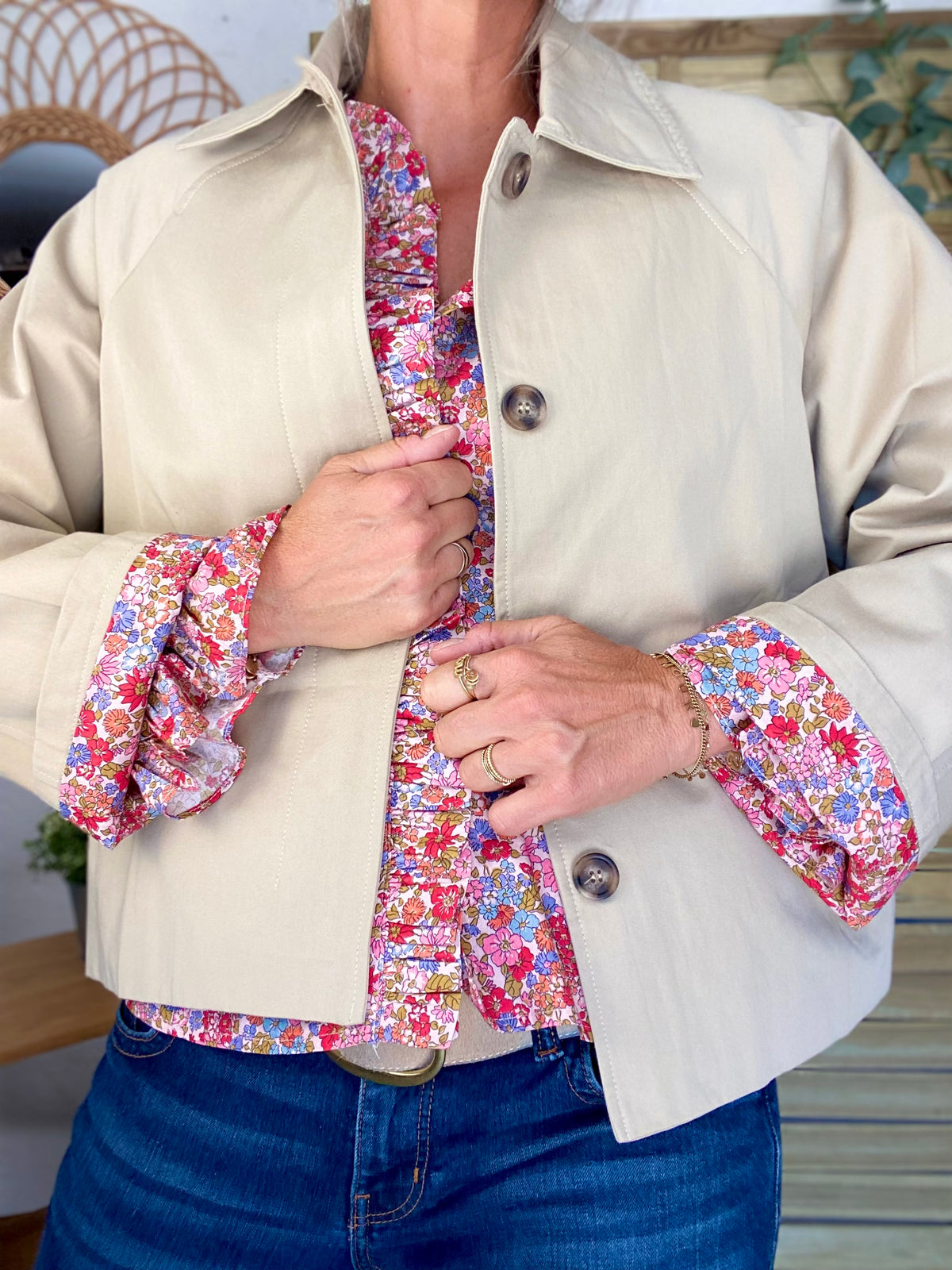 Chemise imprimé Liberty, col victorien volanté YSÉE - FIN DE SÉRIE