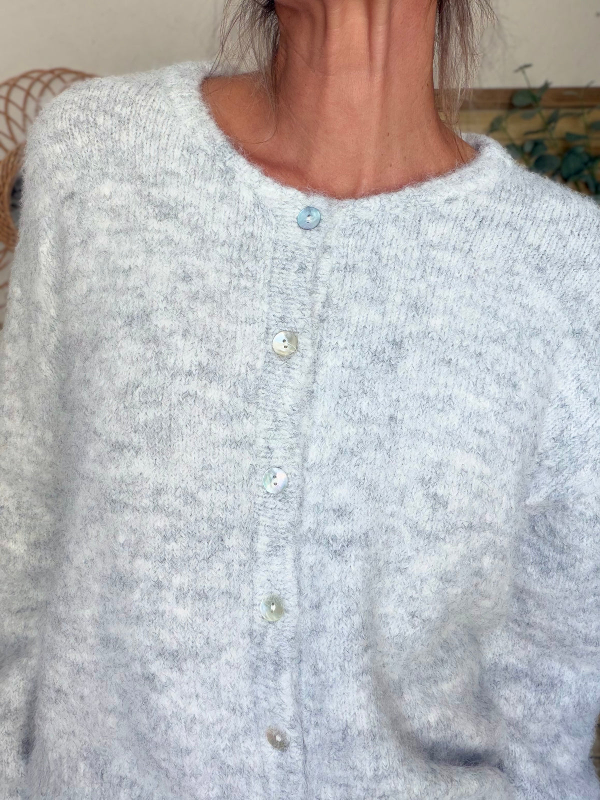 Gilet en maille MERYL - Gris chiné