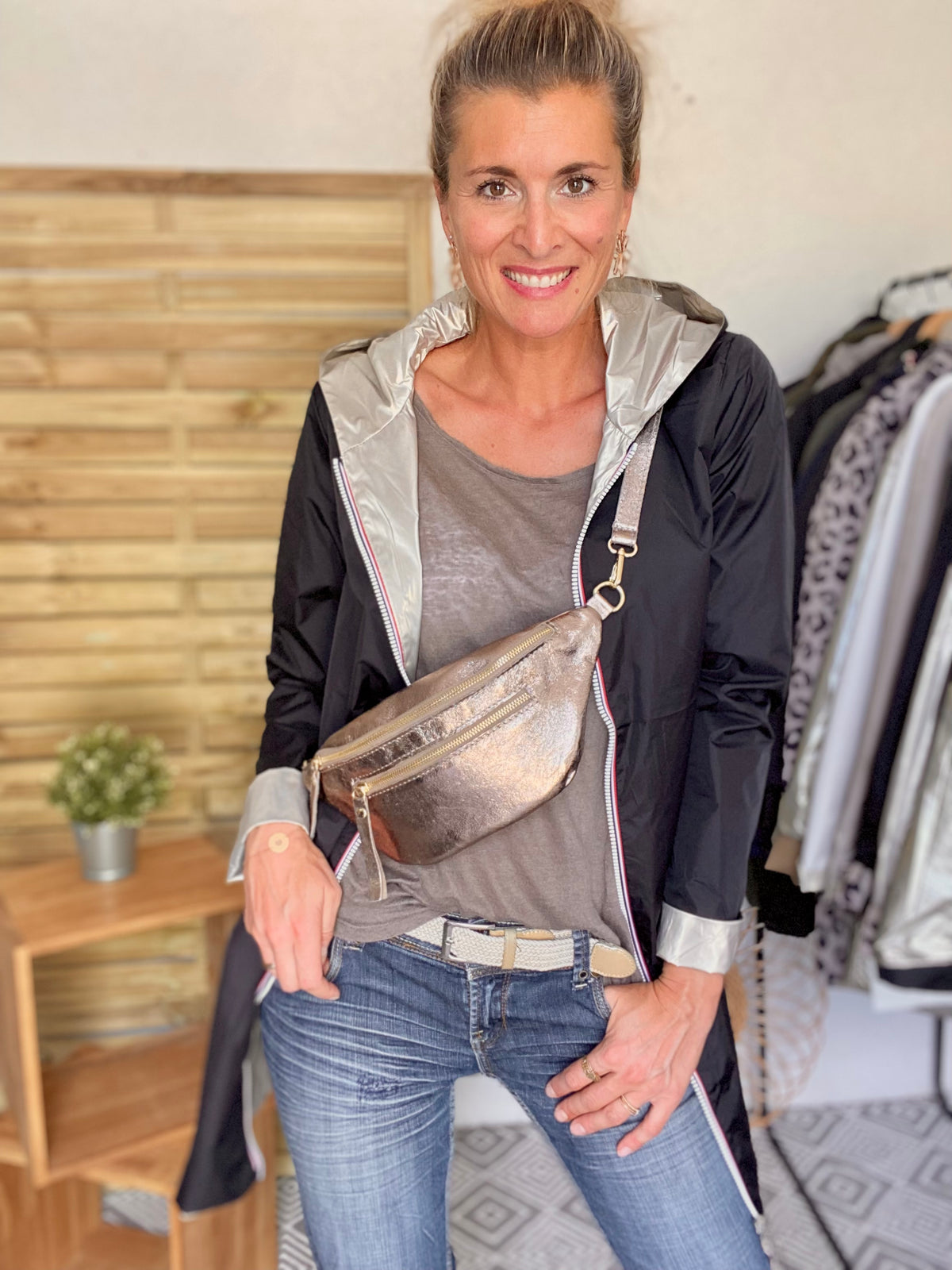 Sac banane en cuir irisé ERYN - Bronze (9 coloris)