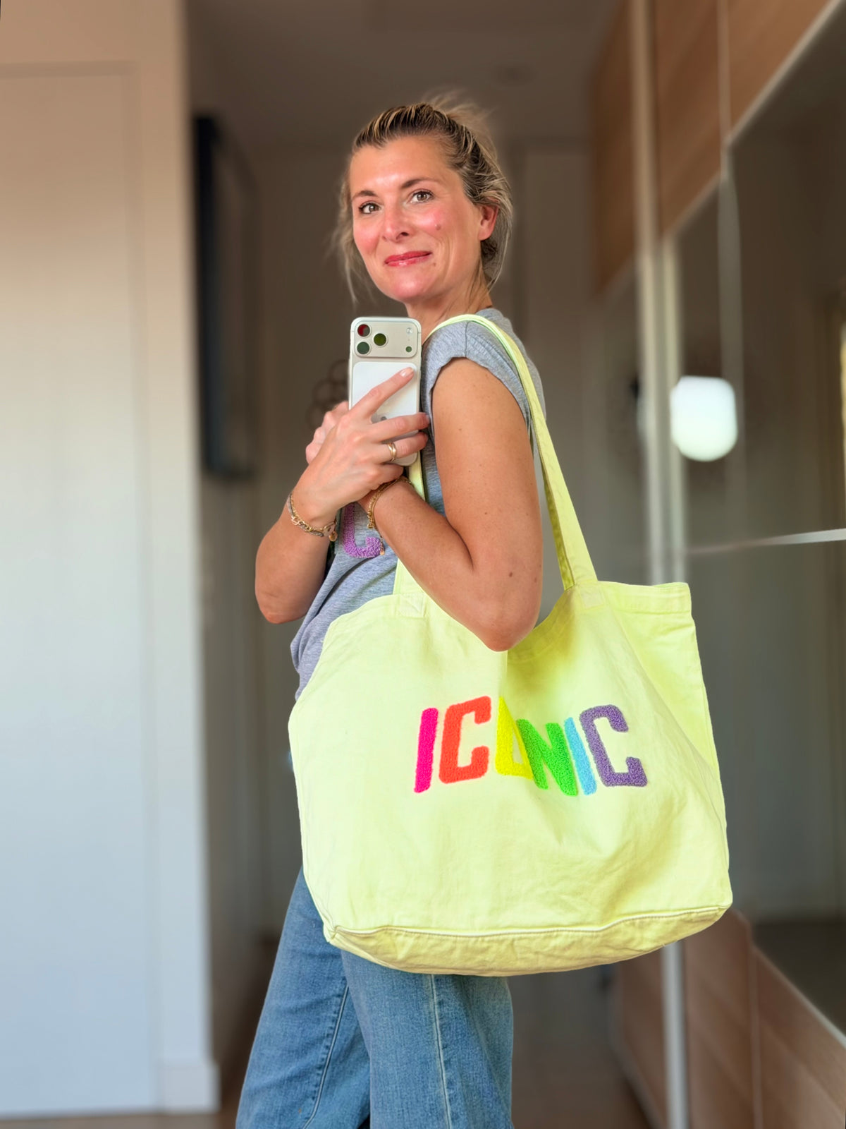 Grand cabas Tote bag ICONIC Jaune VANINA - FIN DE SÉRIE